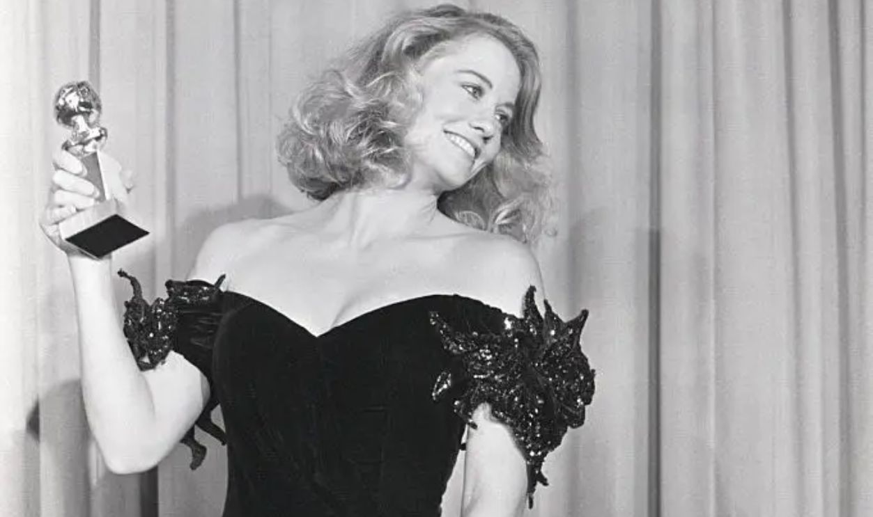 Cybill Shepherd shows off her Golden Globe award for photographers on January 24, 1986. Shepherd won the Best Actress in a television comedy series for her role in
