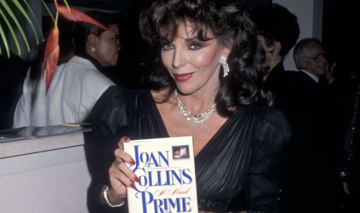 Actress Joan Collins attends her 'Prime Time' book party on September 28, 1988 at Spago in West Hollywood, California. (Photo by Ron Galella, Ltd./Ron Galella Collection via Getty Images)