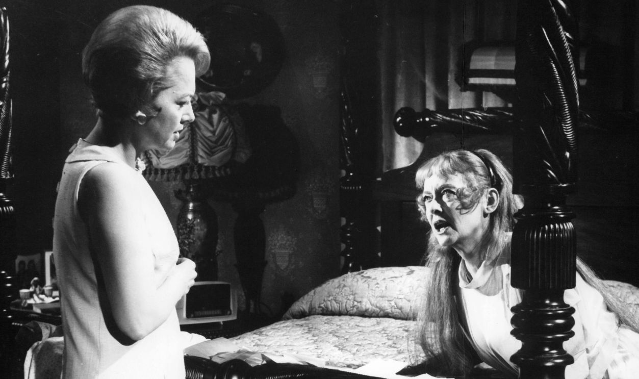 Olivia de Havilland and Bette Davis confront one another with bitter accusations in a scene from the film 'Hush...Hush, Sweet Charlotte', 1964.