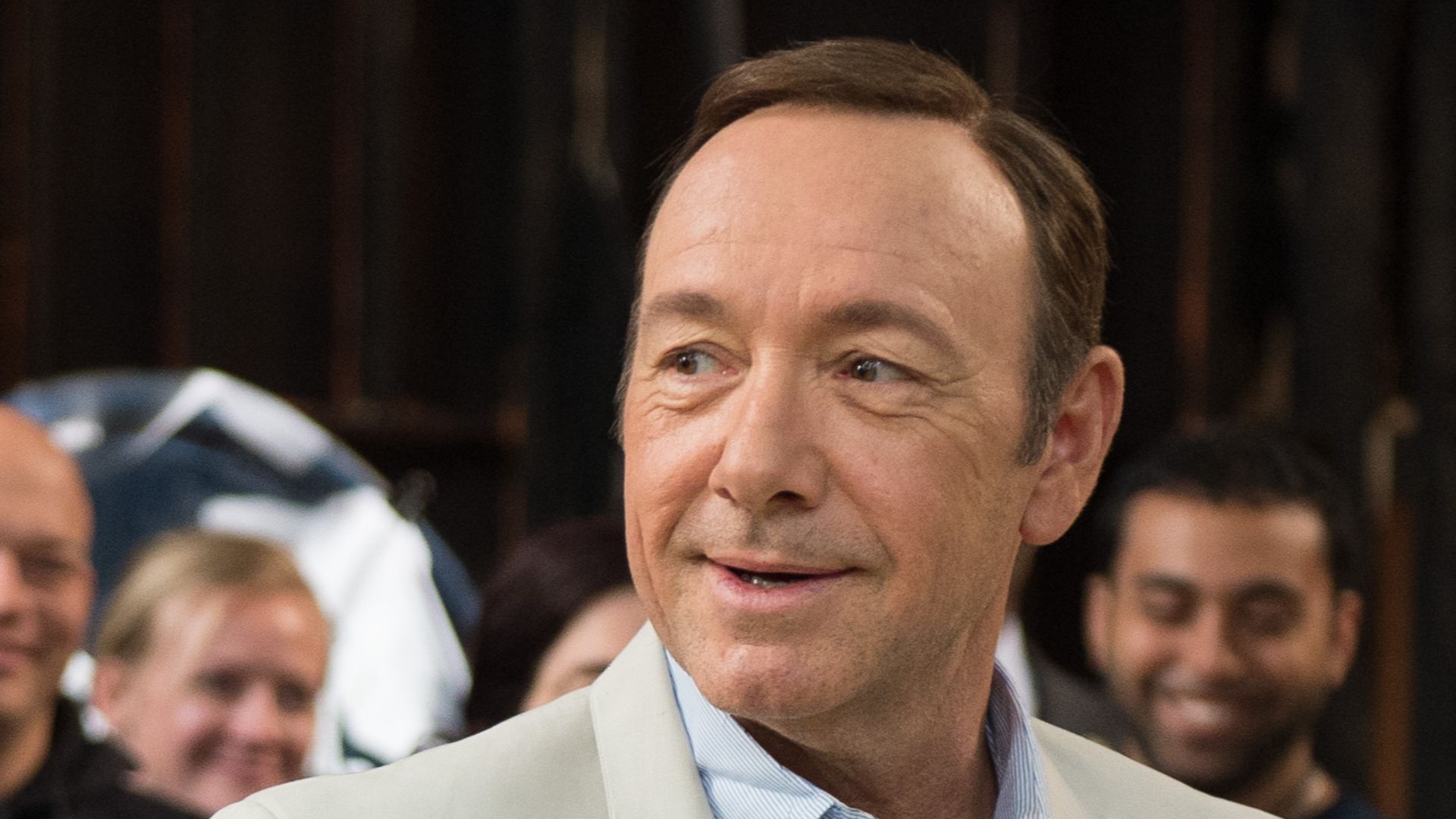 Kevin Spacey on the set of House of Cards during Maryland Gov. Martin O'Malley's visit in 2013.