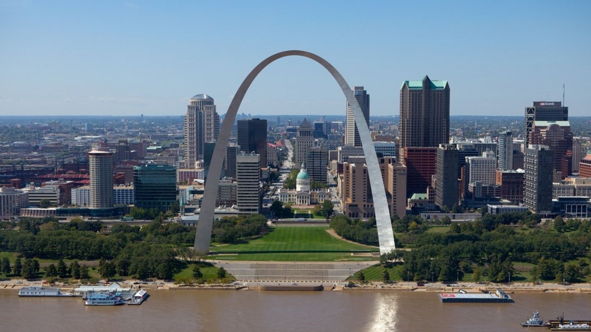 The Gateway Arch is a 630-foot (192 m) monument in St. Louis in the U.S. state of Missouri. Clad in stainless steel and built in the form of an inverted, weighted catenary arch, it is the world's tallest arch, the tallest monument in the Western Hemispher