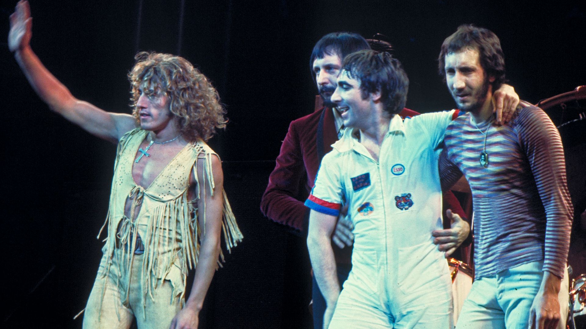 The Who, original line up, performing in Chicago. Left to right: Roger Daltrey, John Entwistle, Keith Moon, Pete Townshend.