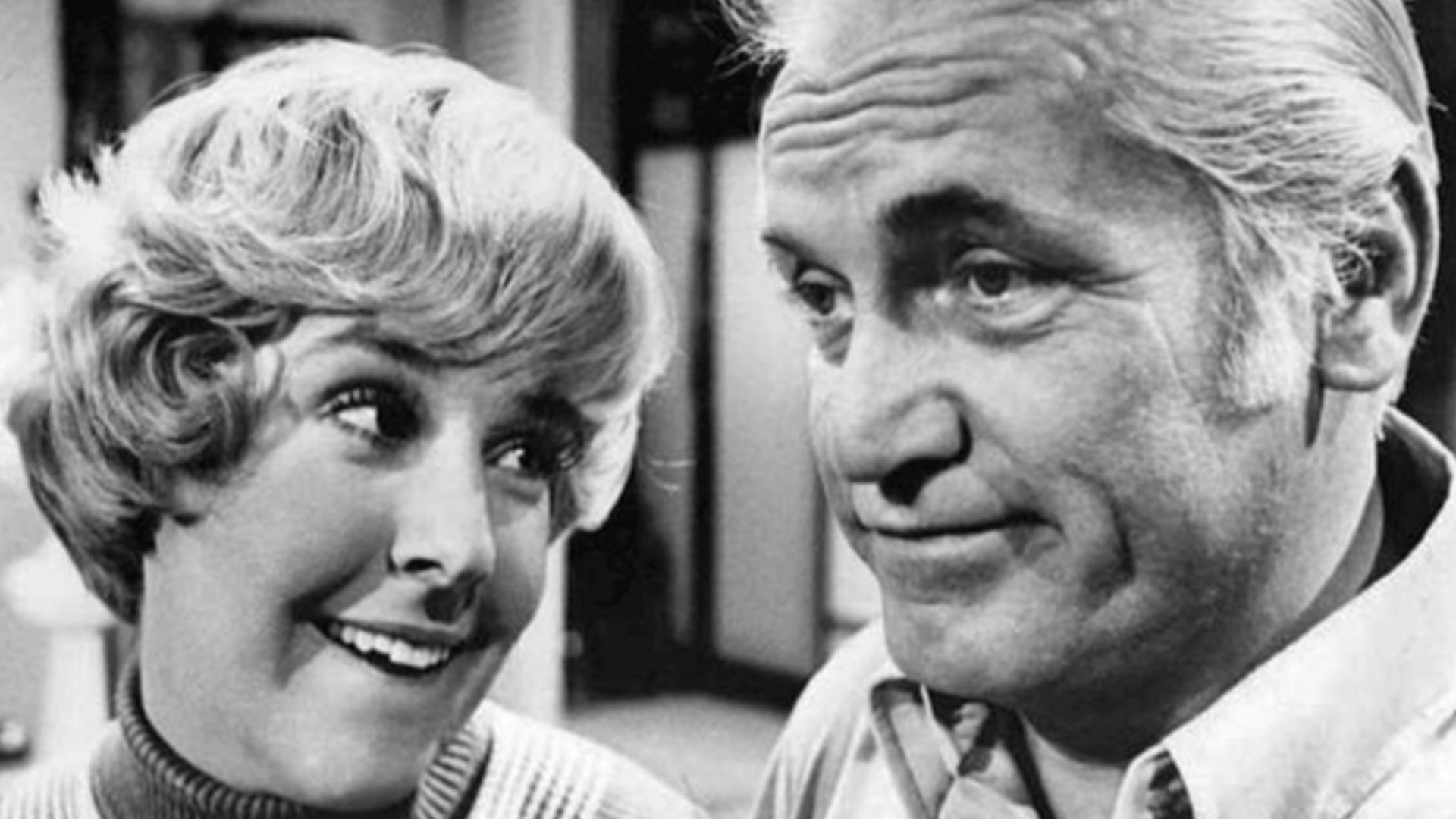 Publicity photo of Georgia Engel and Ted Knight from The Mary Tyler Moore Show.