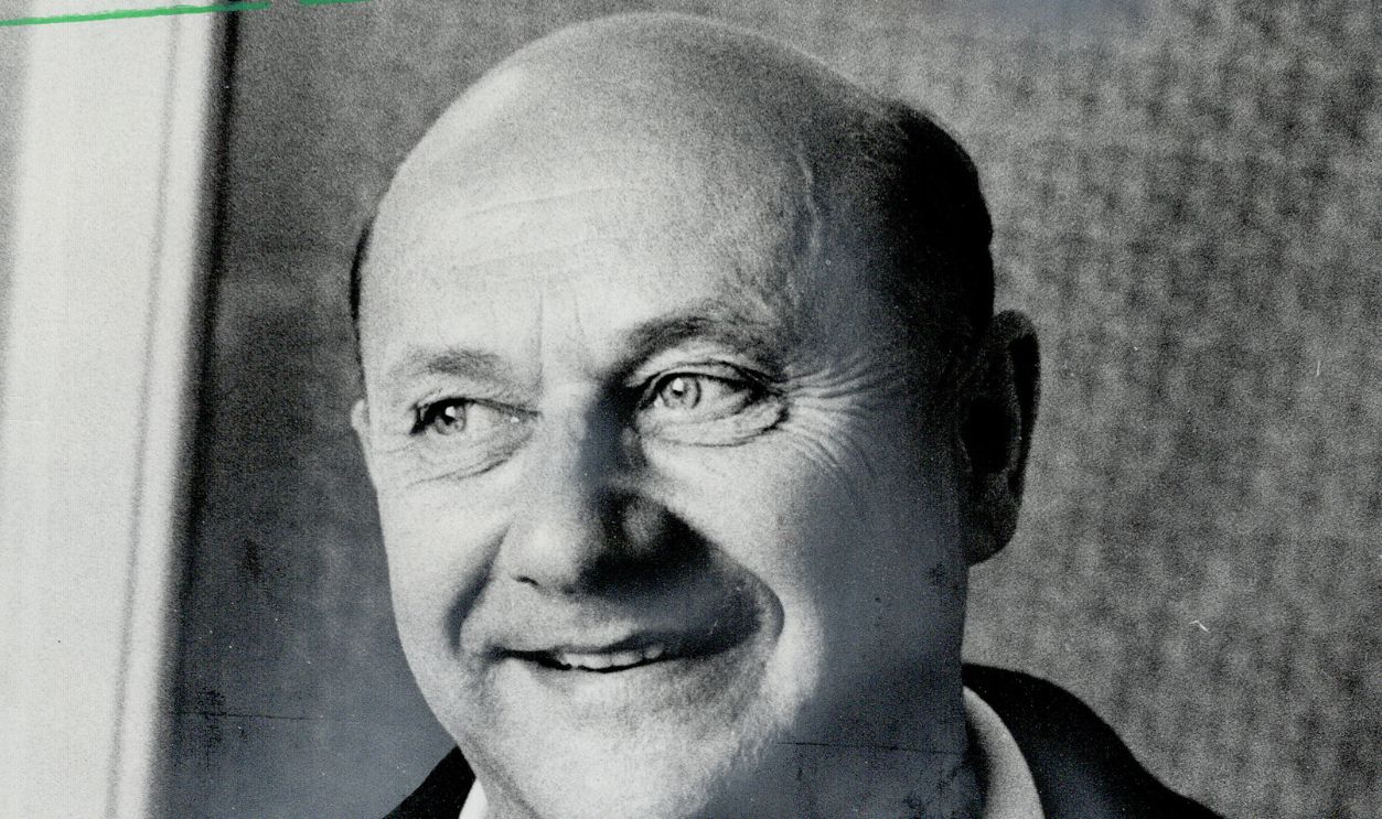 Character actor Donald Pleasence. In Toronto making Bill Fruet movie Wedding In White