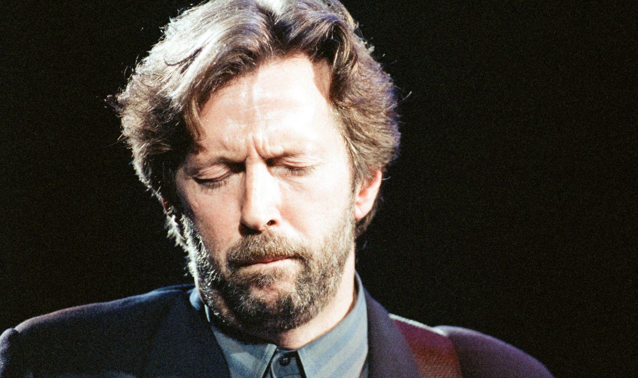 Eric Clapton on stage at the Brighton Centre, Brighton, 1st February 1992.