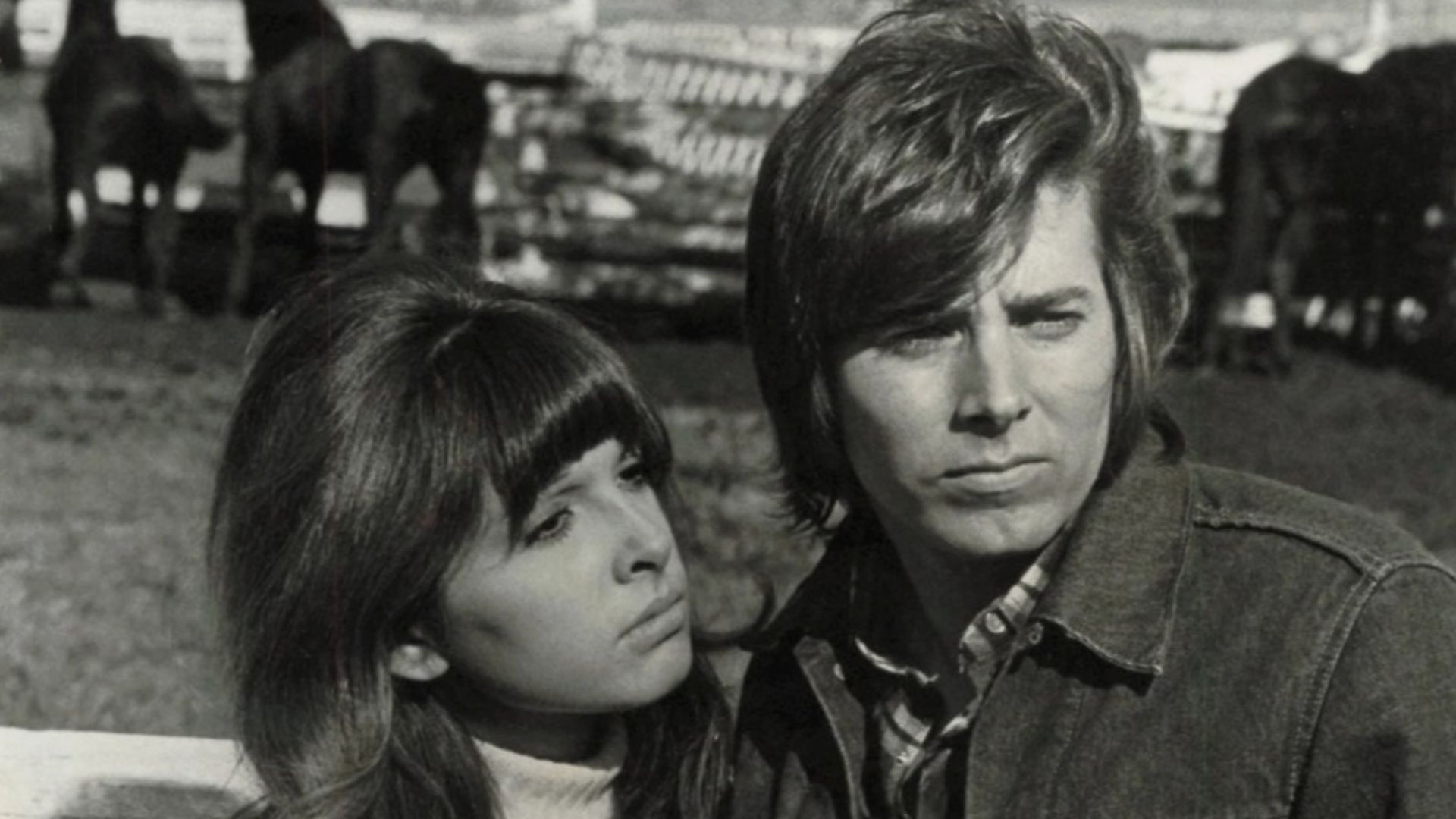 Press photo of actors Bobby Sherman and Judy Strangis in The Mod Squad.