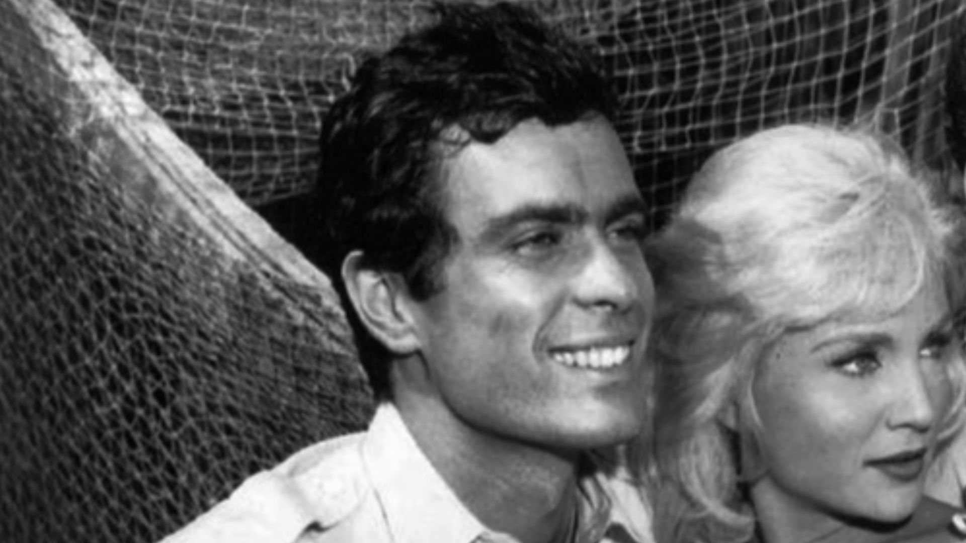 Photo of Gardner McKay as Adam Troy, guest star Susan Oliver and Guy Stockwell as Chris Parker from the television program Adventures in Paradise.