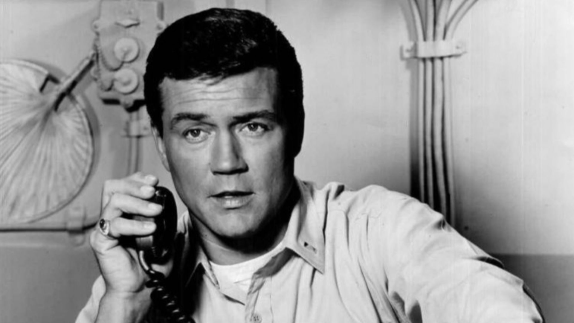 Photo of Roger Smith as Mister Roberts from the television program of the same name.