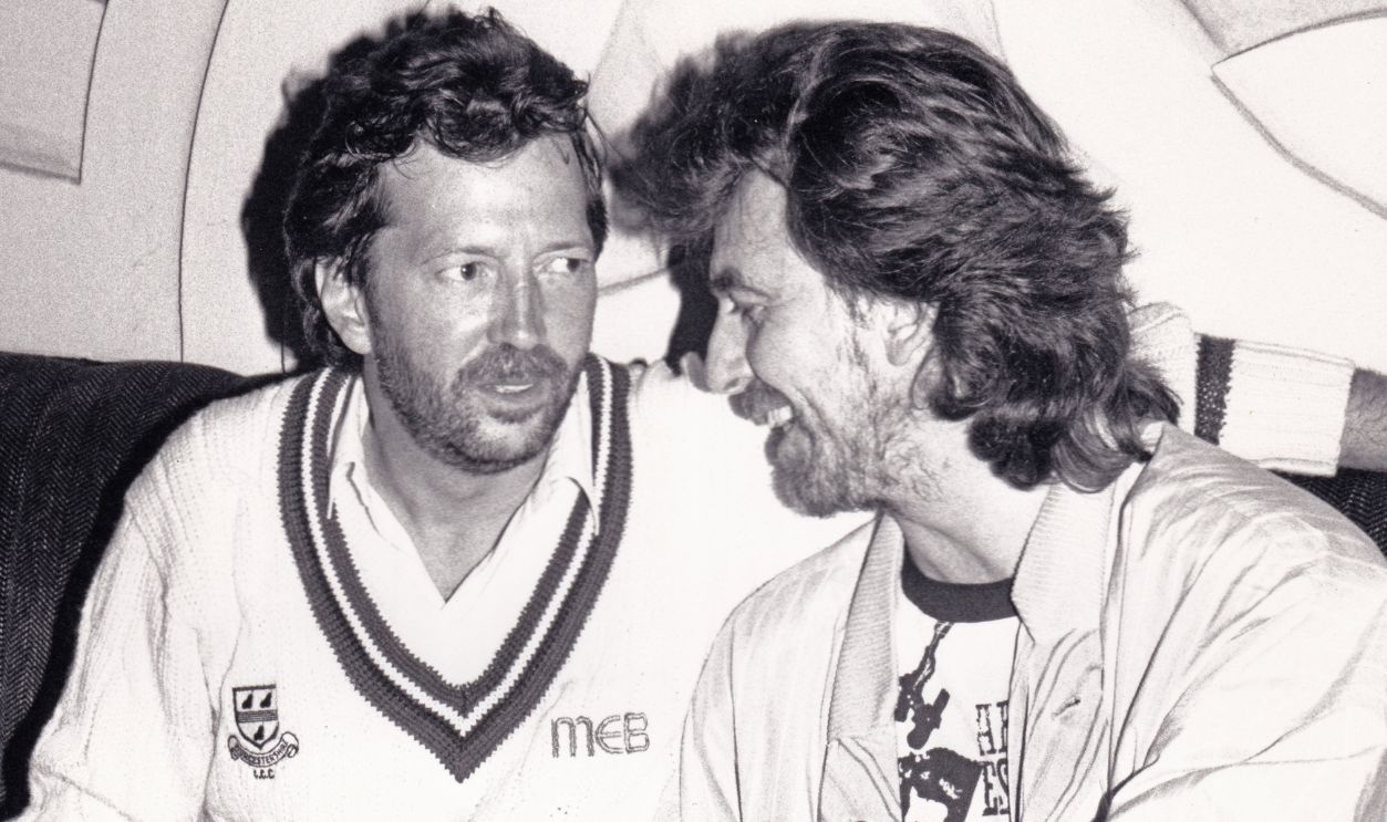 Eric Clapton And George Harrison In London, Circa 1987