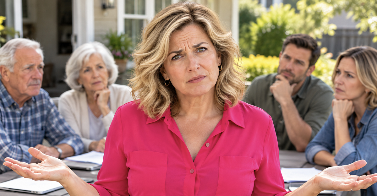 AI-generated image of a woman worried about taxes on inheritance money gifted to her.