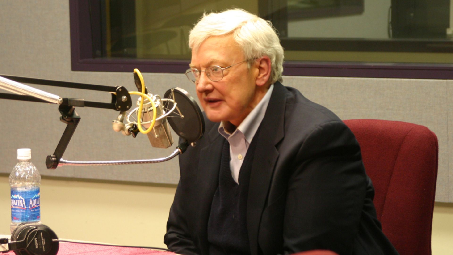 Roger Ebert, the film critic, giving an interview at a Chicago public radio station, on Sound Opinions program in 2006