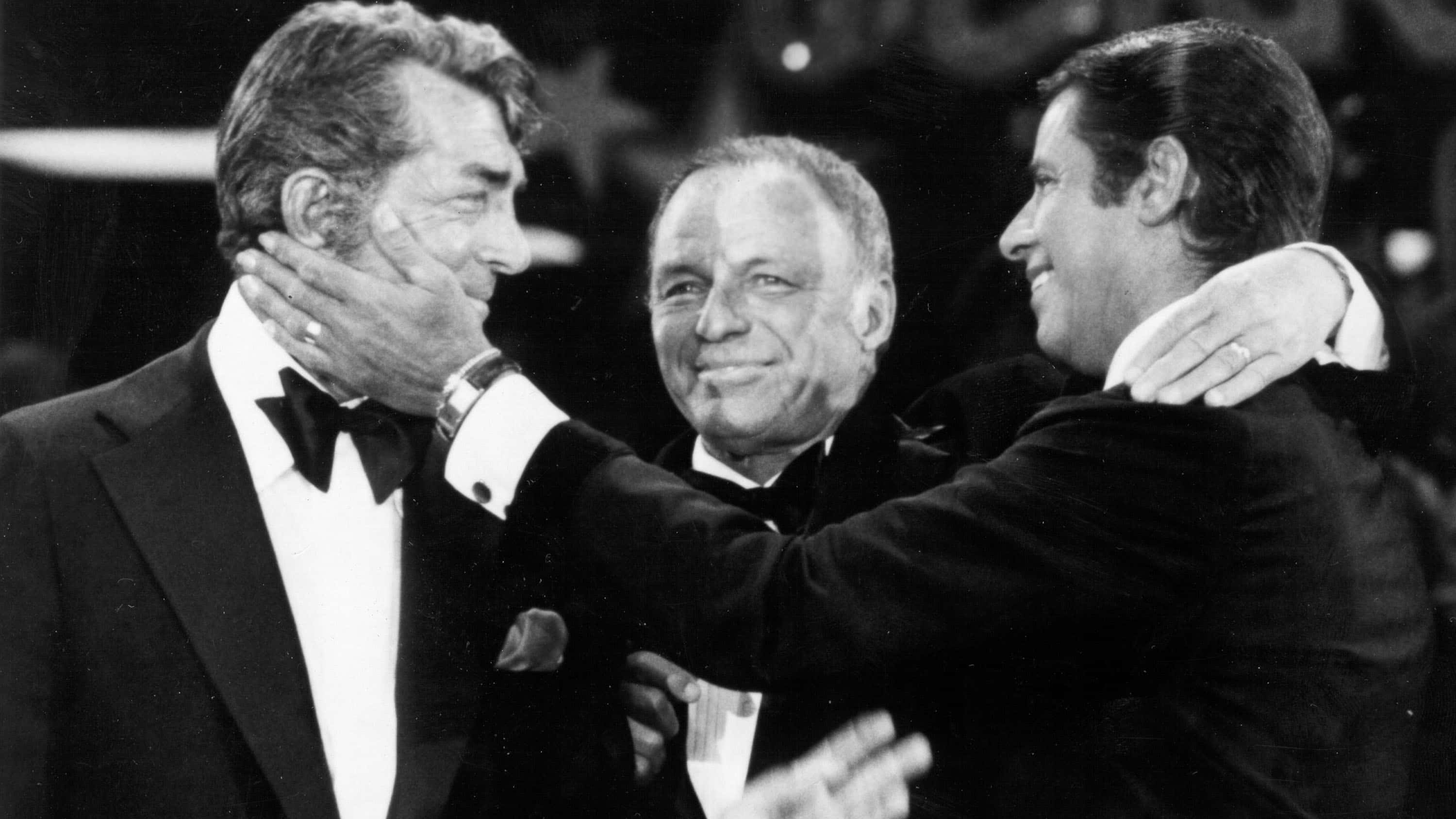 Singers Dean Martin, Frank Sinatra and Jerry Lewis