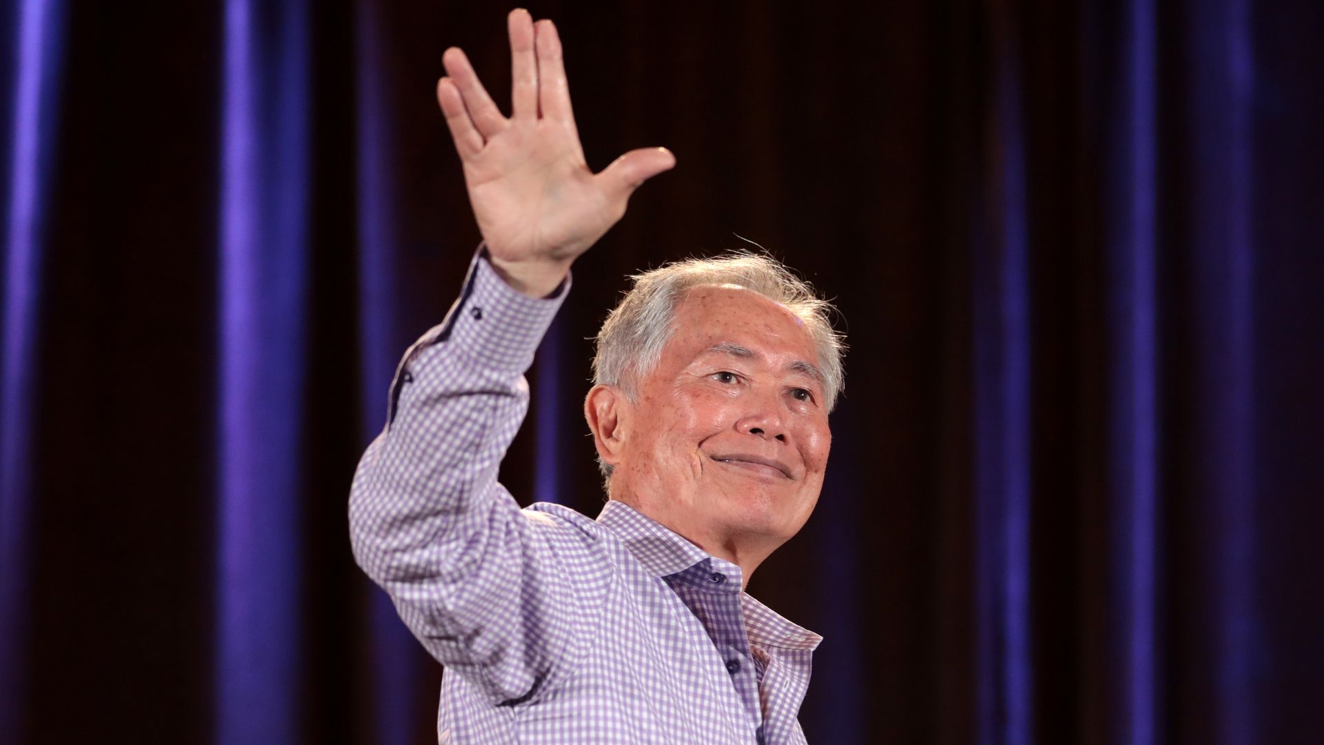 George Takei speaking with attendees at the 2019 Phoenix Fan Fusion at the Phoenix Convention Center in Phoenix, Arizona.

Please attribute to Gage Skidmore if used elsewhere.