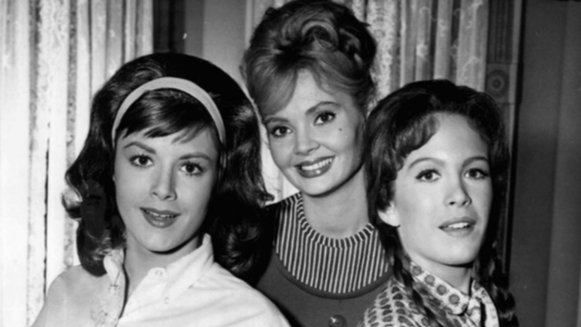 Photo of the Bradley sisters from the television series Petticoat Junction.  From left - Pat Woodell (Bobbie Jo), Jeannine Riley (Billie Jo) and Linda Kaye Henning (Betty Jo).