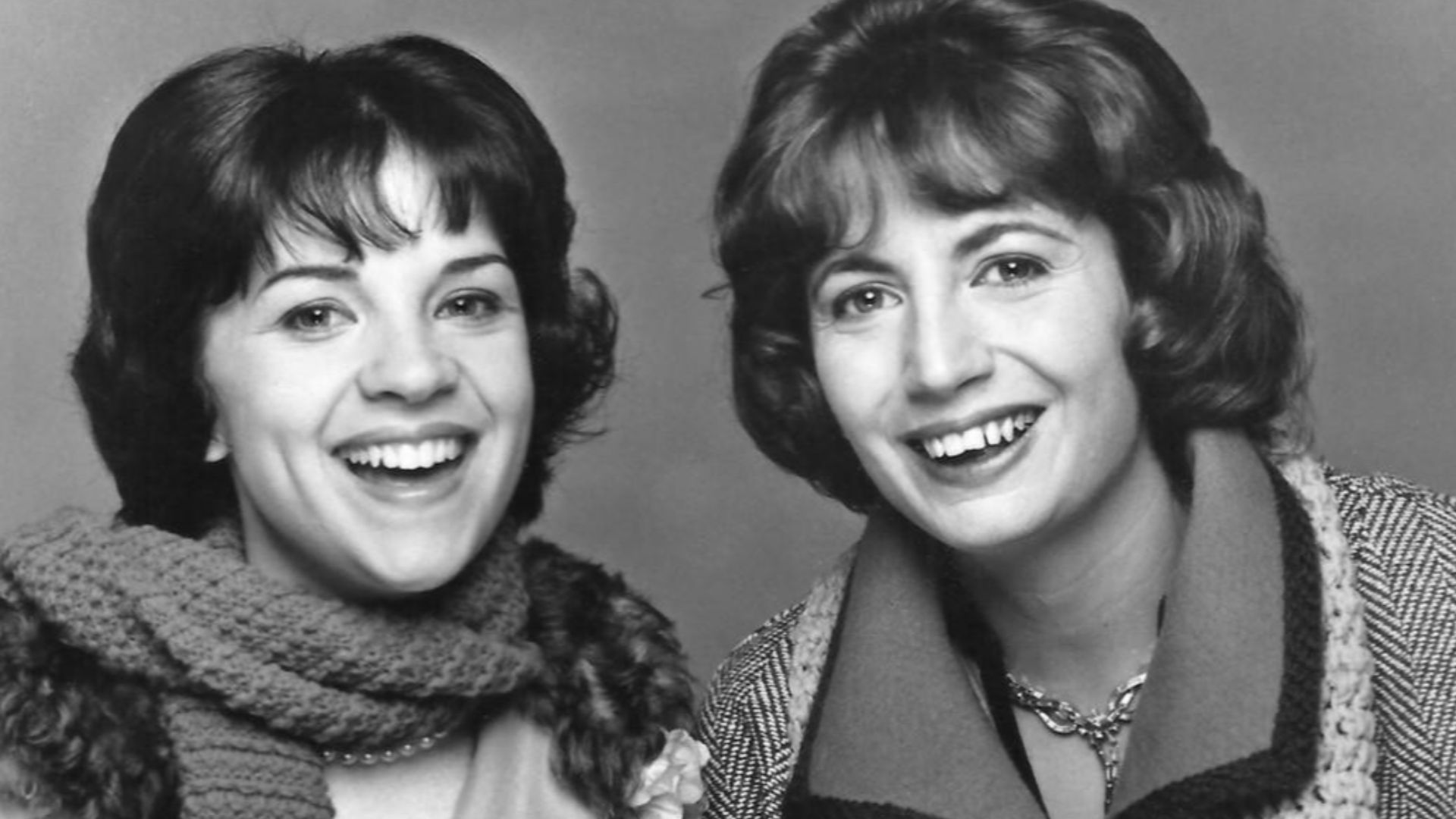 Publicity photo of Cindy Williams and Penny Marshall from the television show Laverne and Shirley.