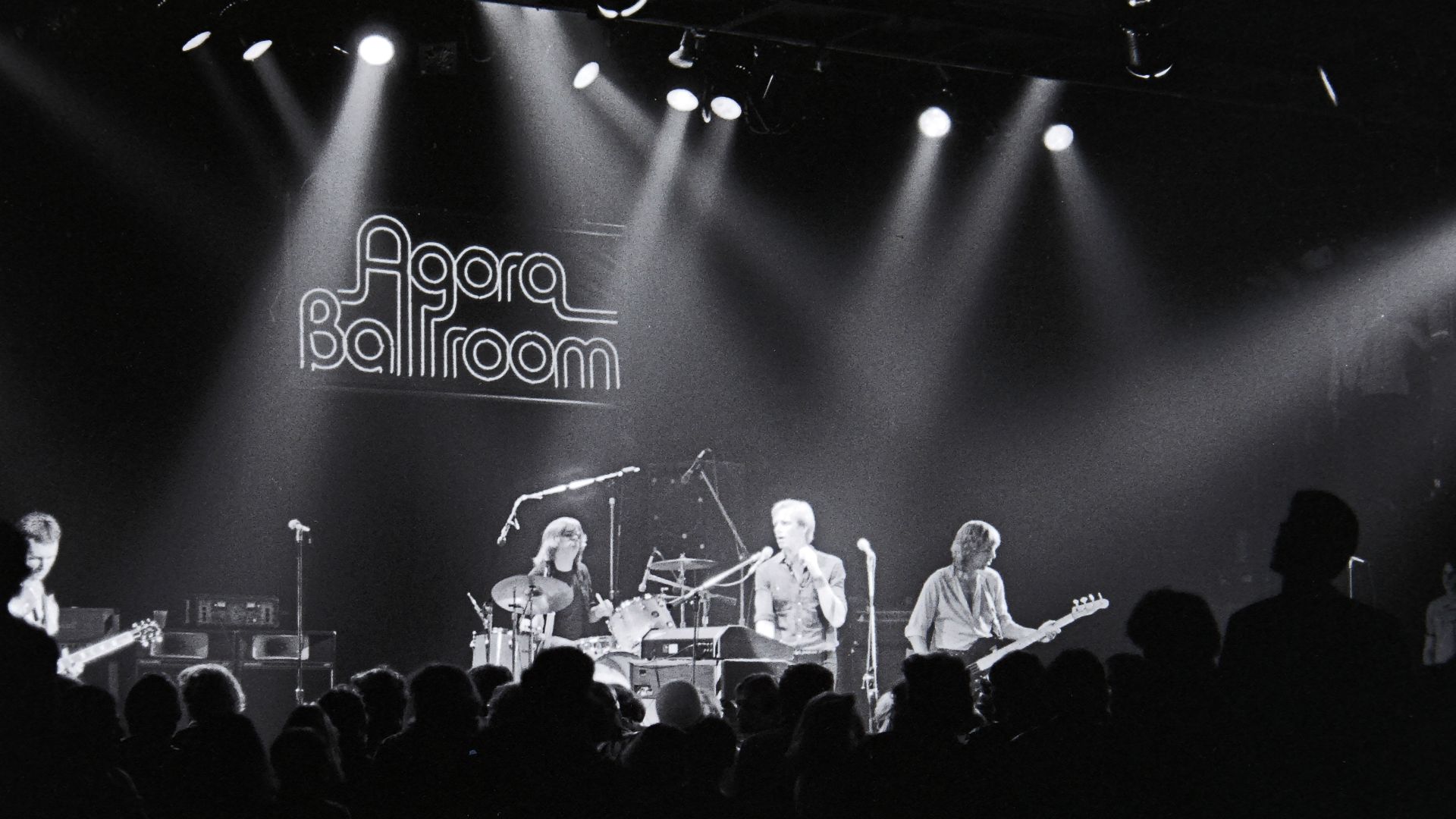 The Brains at the Agora Ballroom, Atlanta, Georgia, in 1979. Duplicated black-and-white negative.