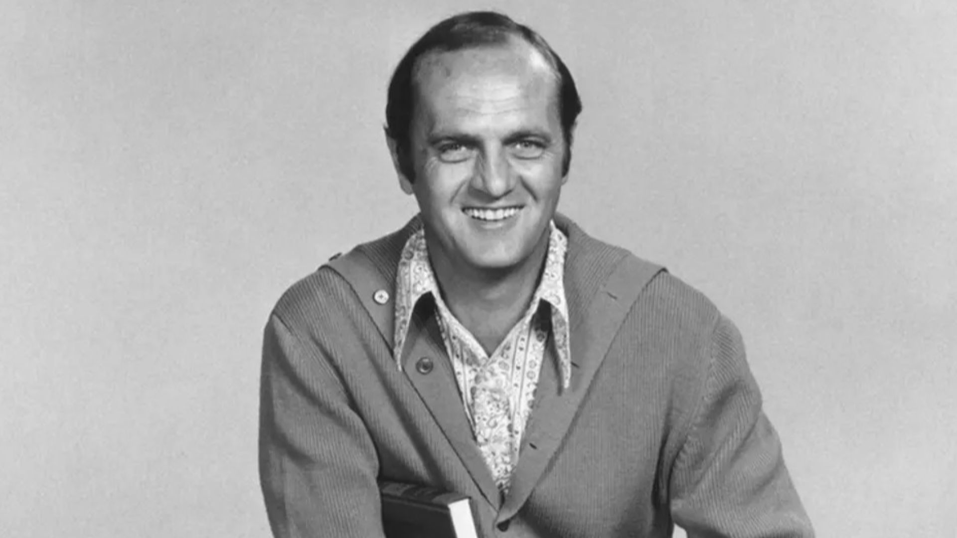 Bob Newhart in a publicity photo for the CBS-TV program The Bob Newhart Show.