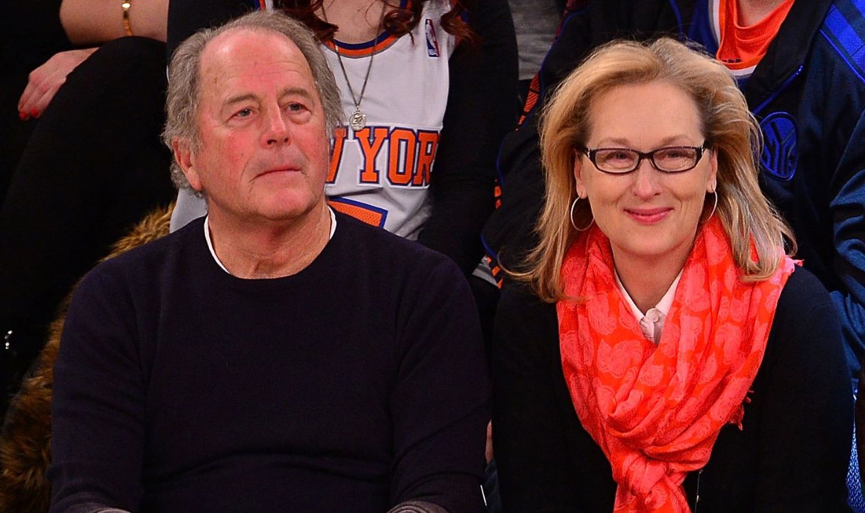 Don Gummer, Meryl Streep and 50 Cent attend the Los Angeles Lakers vs New York Knicks game at Madison Square Garden on January 26, 2014 in New York City.