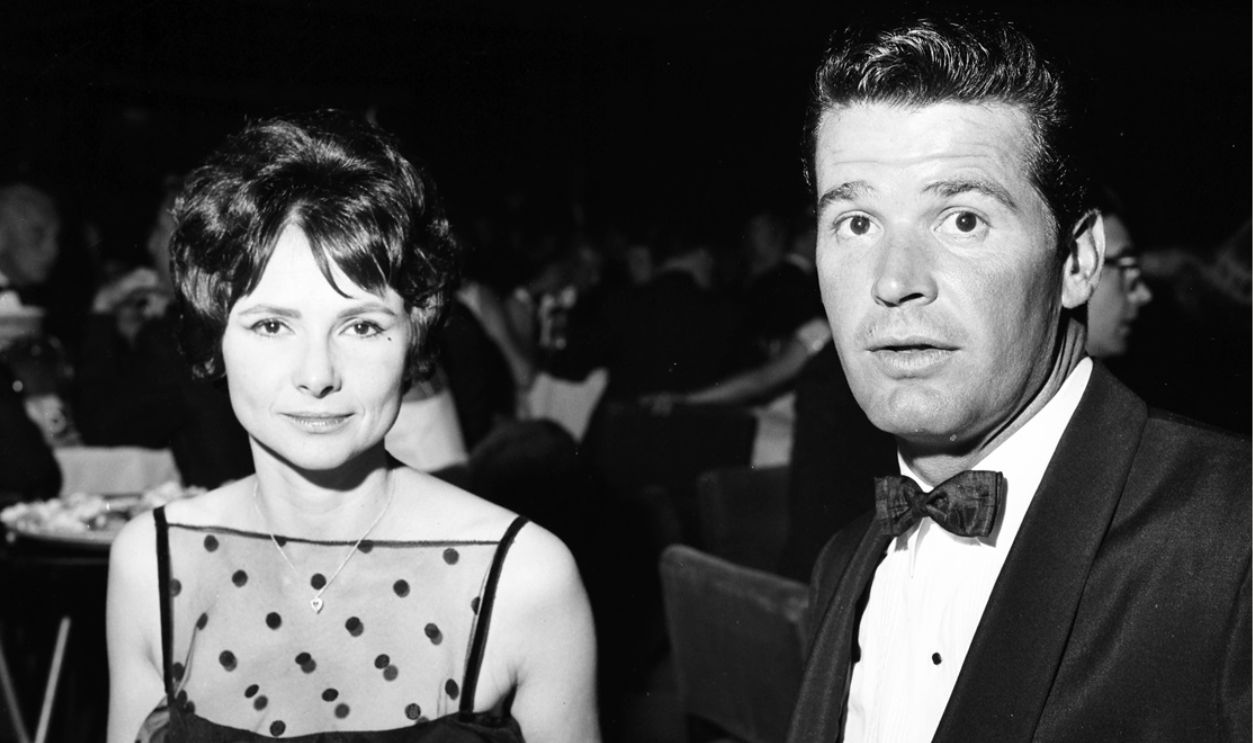 Actor James Garner with his wife Lois Clarke attends a party in Los Angeles, California - circa 1958