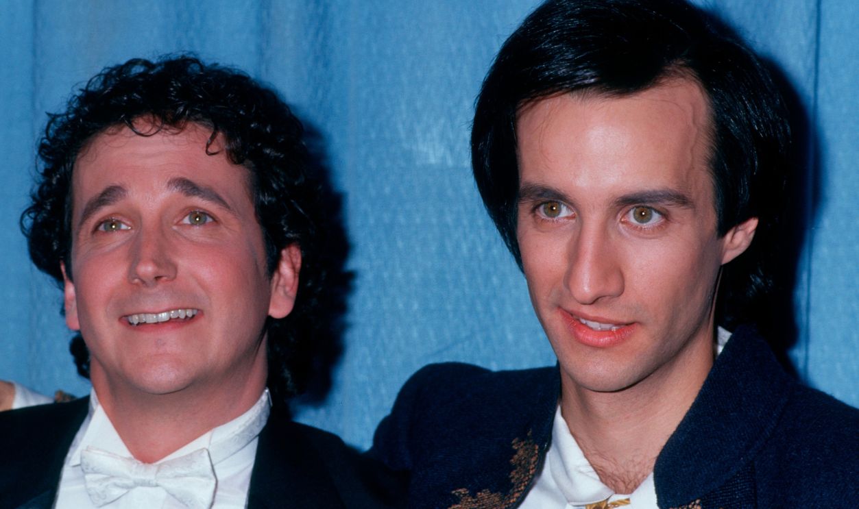 Mark Linn-Baker and Bronson Pinchot at the 1st Annual Comedy Awards, Hollywood Palladium, Hollywood.