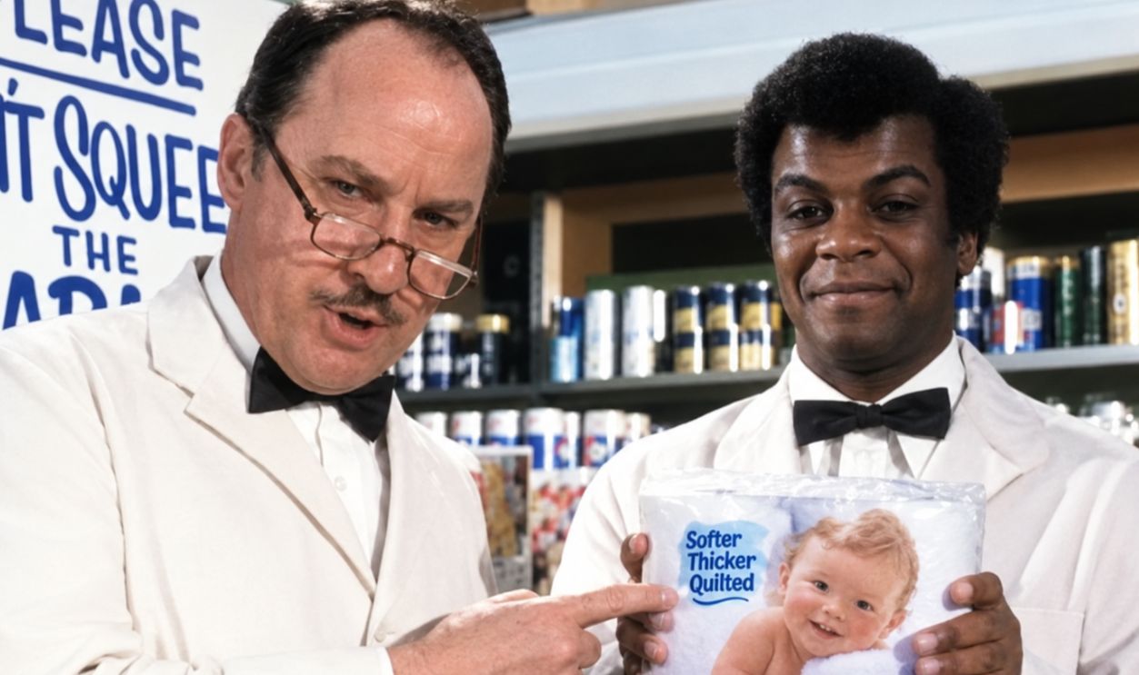 Screenshot from Charmin 'Whipple & Waldo' (1970s)