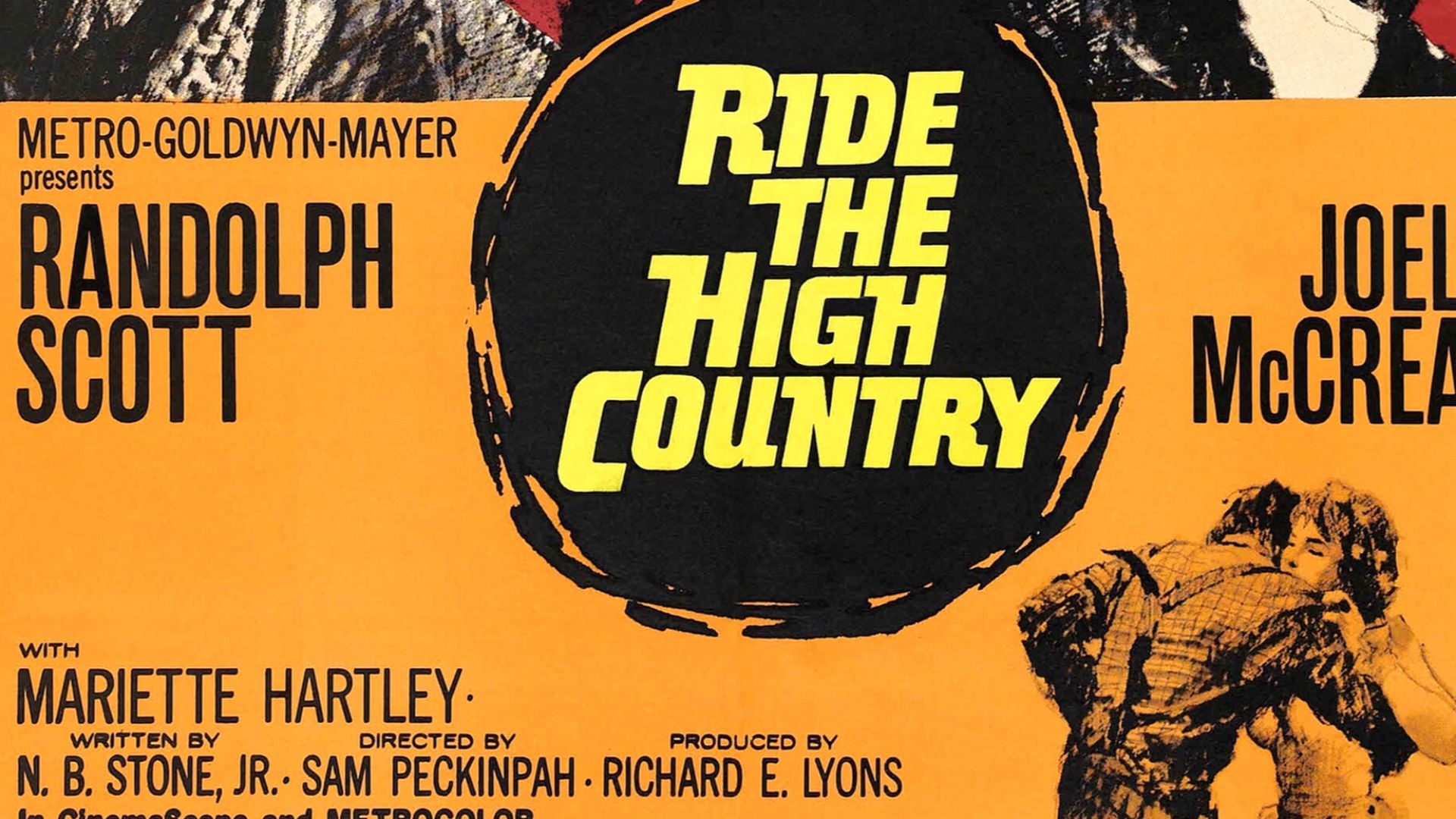 Theatrical poster for the American release of the 1962 film Ride the High Country.