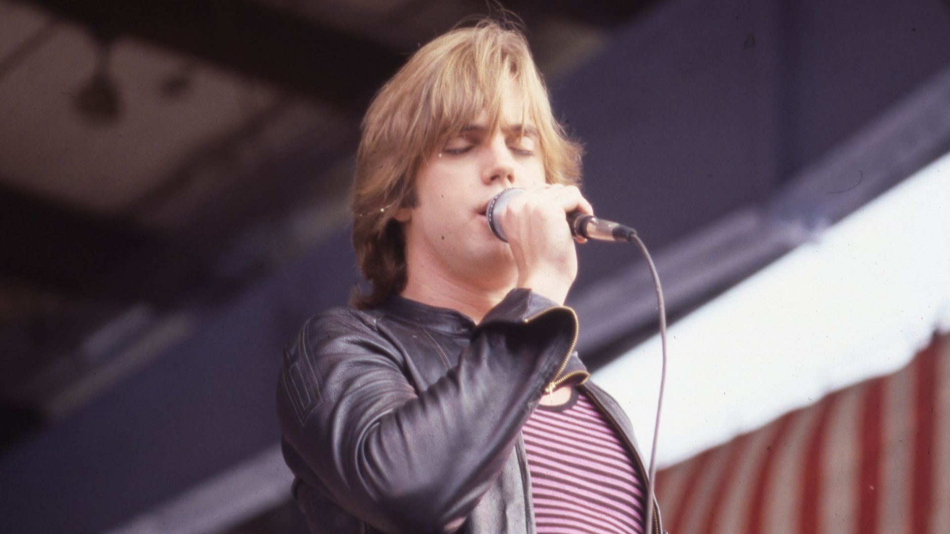 A view of Shaun Cassidy singing at the 1979 Ohio State Fair. He performed two shows at the Grandstand on August 24th, at 4:30 PM and 8:30 PM. See also: Columbus Dispatch, August 25, 1979, page A-8.