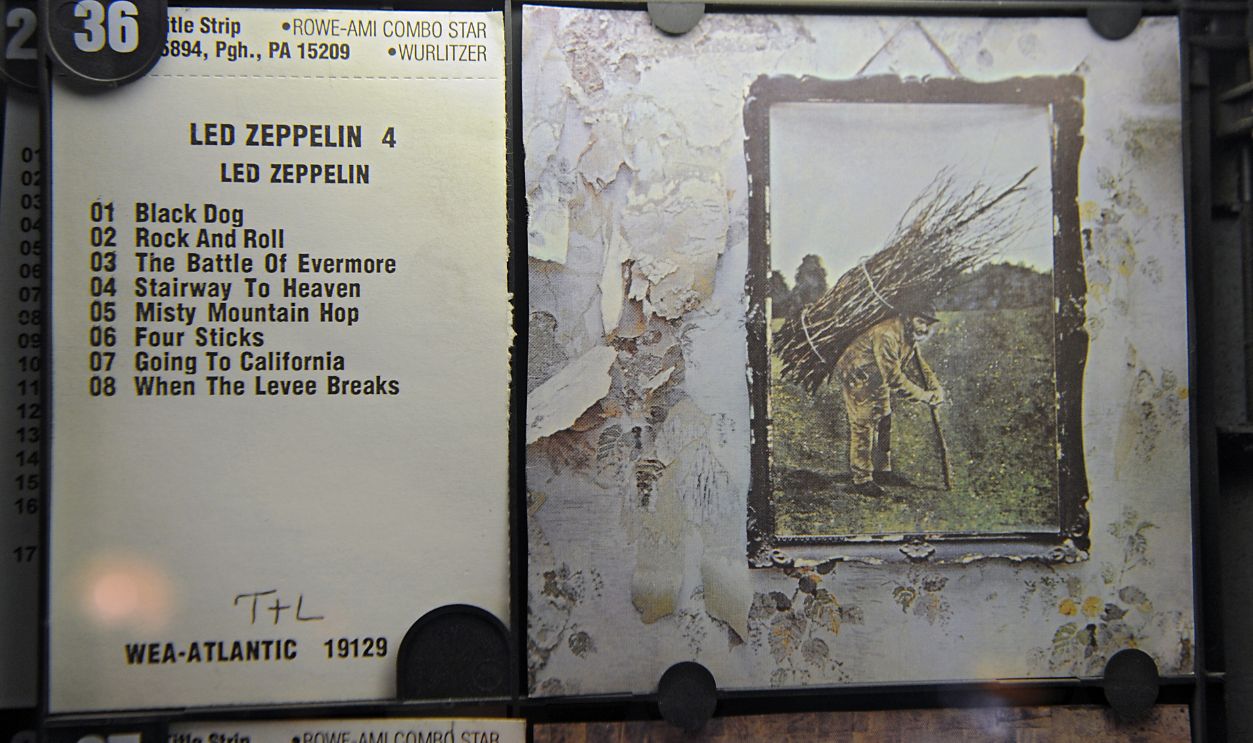 Led Zeppelin 4 is seen on the jukebox at Tin and Lint bar on Caroline St. on Thursday, June 11, 2015 in Saratoga Springs, N.Y. 