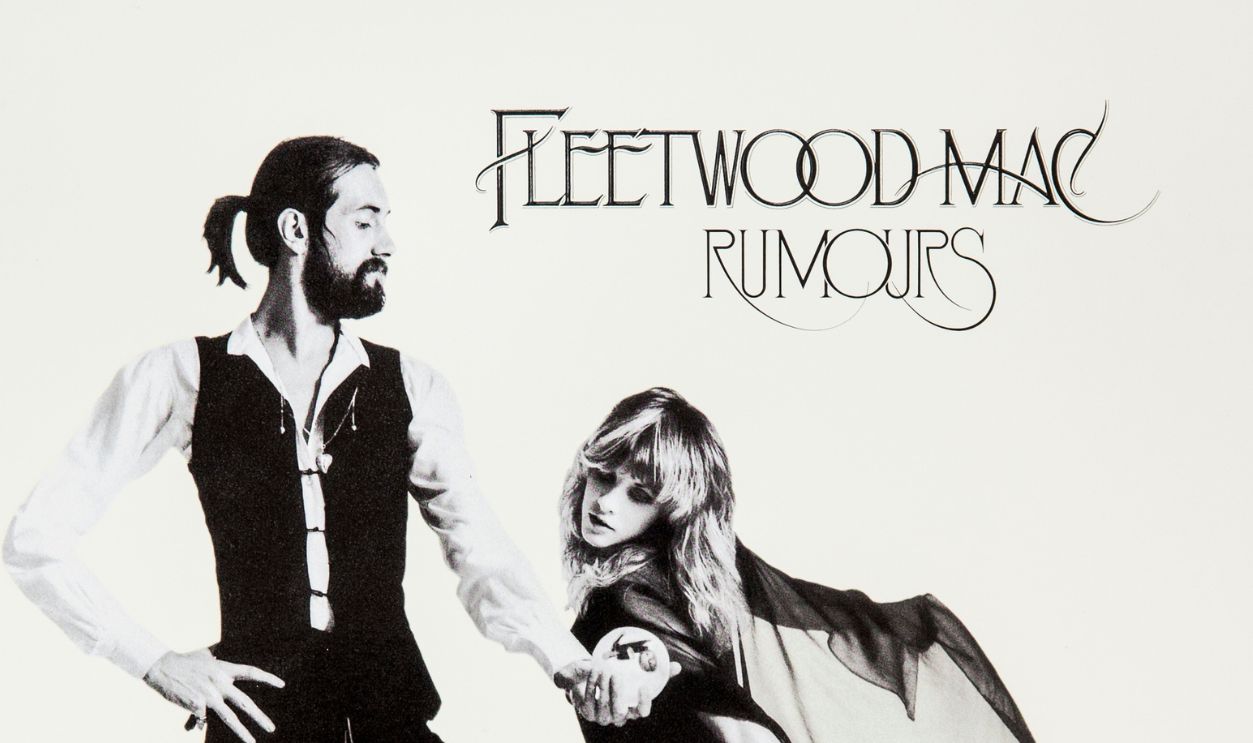 CITY OF INDUSTRY, CA -- MAY 20, 2013--A sample of a Stoughton Printing Co., vinyl album jacket, this is an "old style" gatefold, with an embossed front cover (raised lettering), and spot uv coating (high gloss coating), for the re-issue of Fleetwood Mac's, "Rumours," photographed at their company headquarters in City of Industry, May 20, 2014. Stoughton is a family-run business celebrating 50 years, as is known as one of the largest printers of jackets for vinyl LP record.