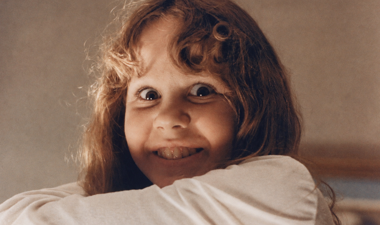 Linda Blair with possessed look in scene from 'The Exorcist' 1973