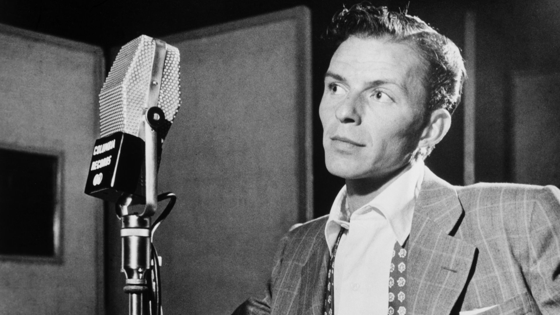 Portrait of Frank Sinatra at Liederkranz Hall, New York.