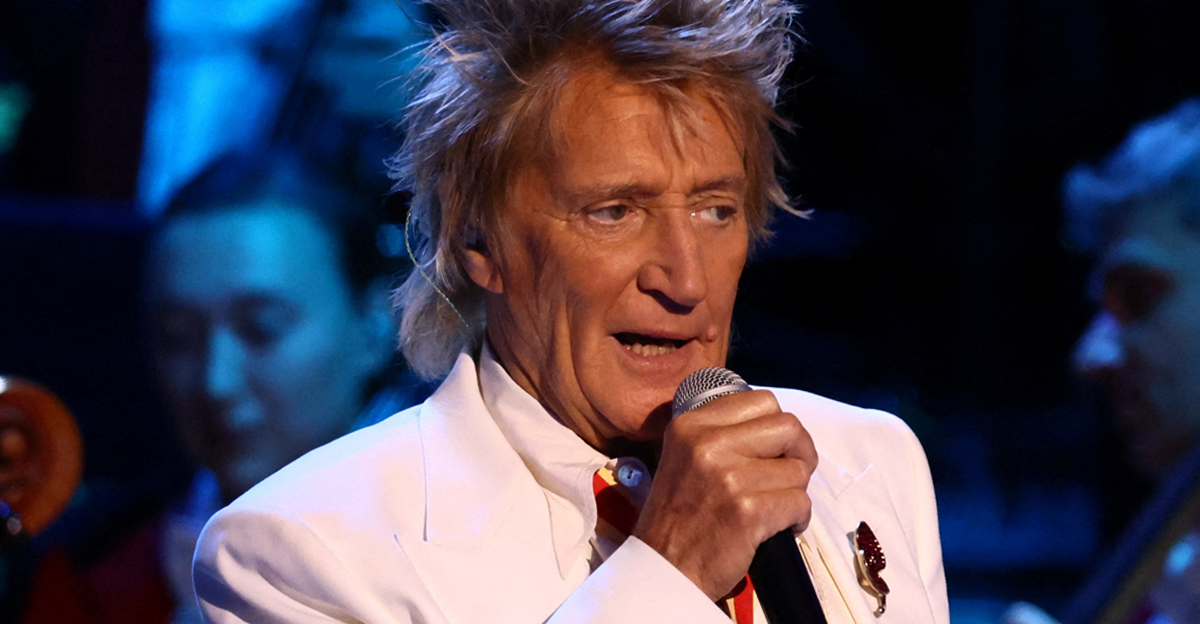 Rod Stewart performs during the Royal British Legion Festival of Remembrance