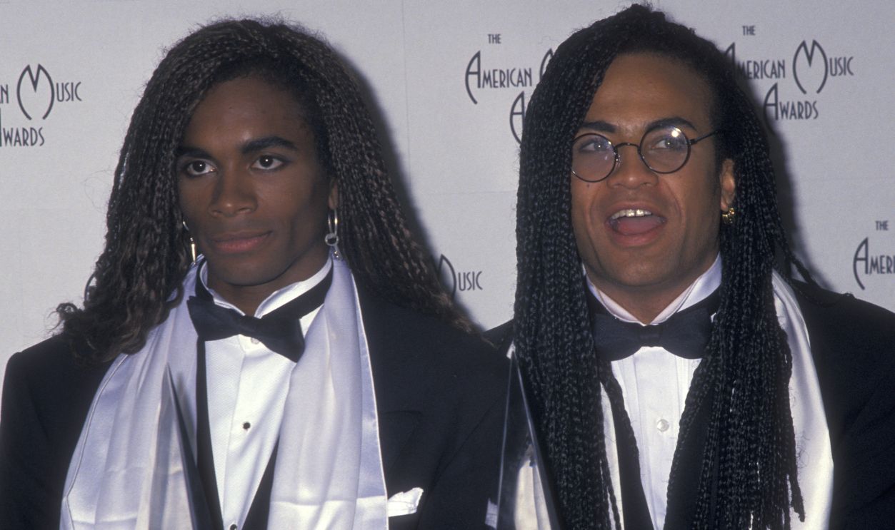 Musicians Rob Pilatus and Fab Morvan of Milli Vanilli attend 17th Annual American Music Awards on January 22, 1990 at the Shrine Auditorium in Los Angeles, California. 