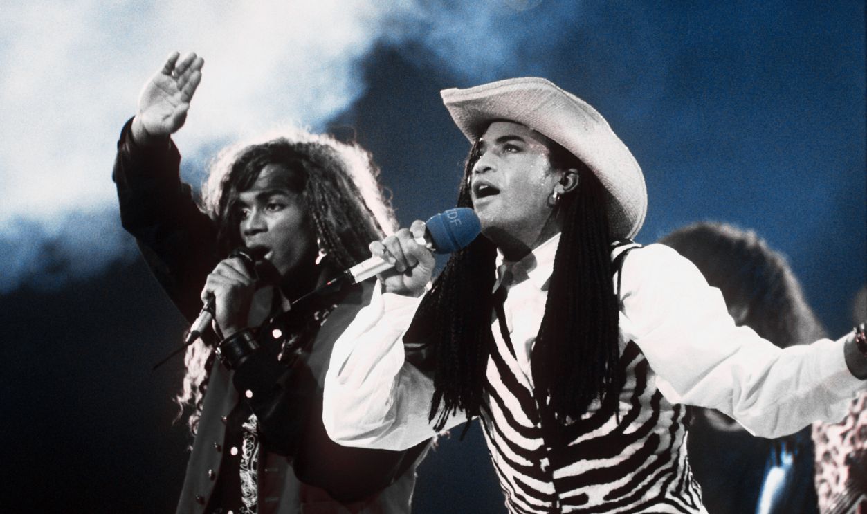 Pop duo Milli Vanilli on stage on the 17th of November in 1989.
