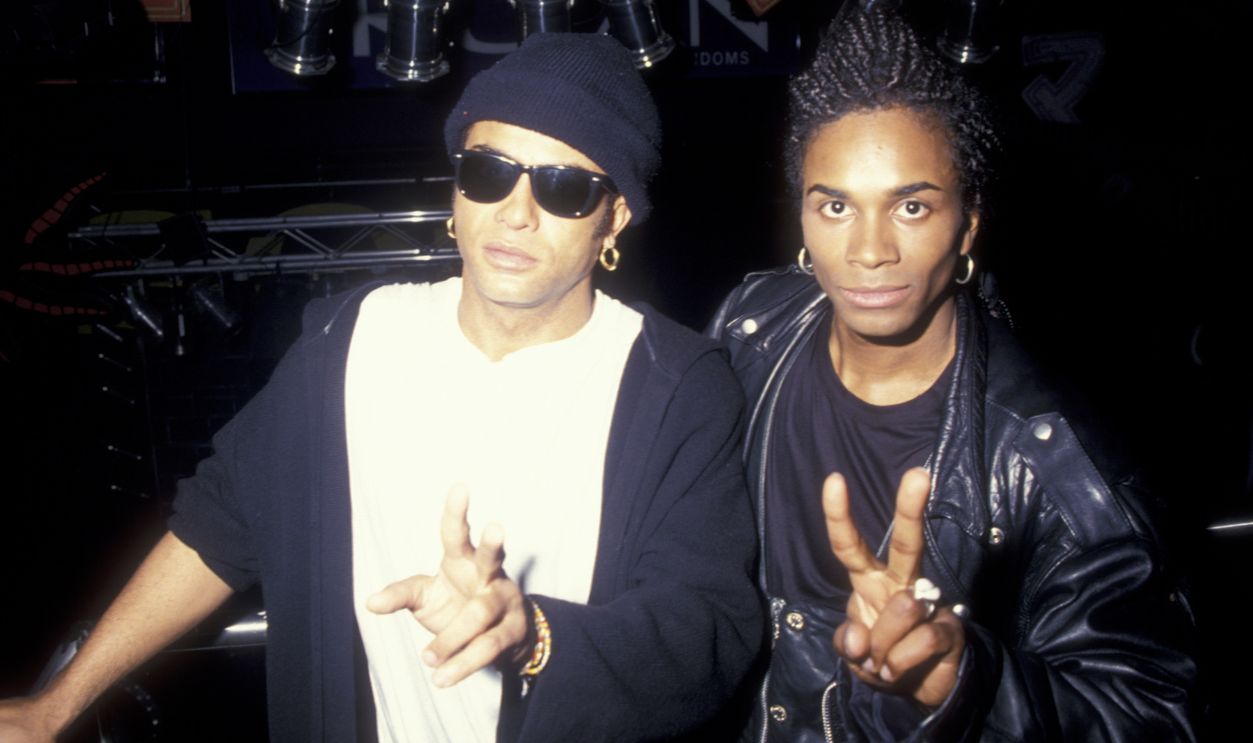Musicians Rob Pilatus and Fab Morvan of Milli Vanilli attend Community Research Initiative on AIDS Benefit on April 8, 1993 at Club USA in New York City. 