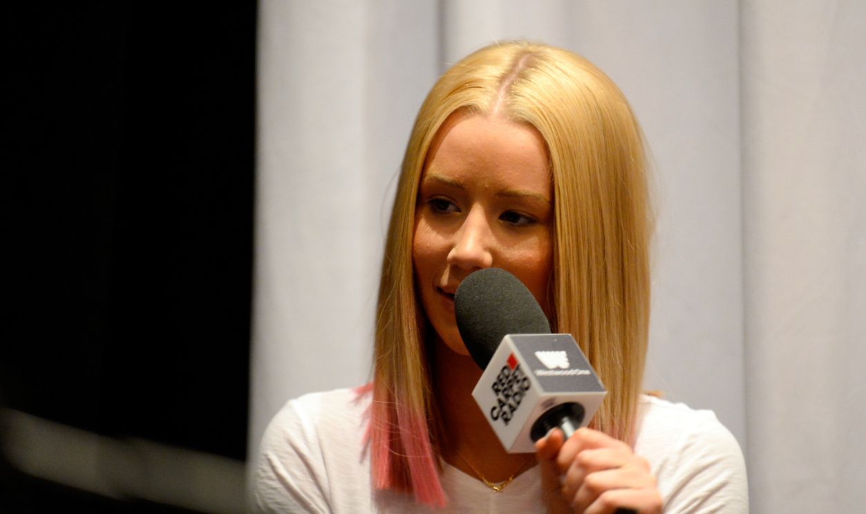 Rapper Iggy Azalea at Radio Row during the 2015 Billboard Music Awards at MGM Grand Garden Arena on May 16, 2015 in Las Vegas, Nevada.