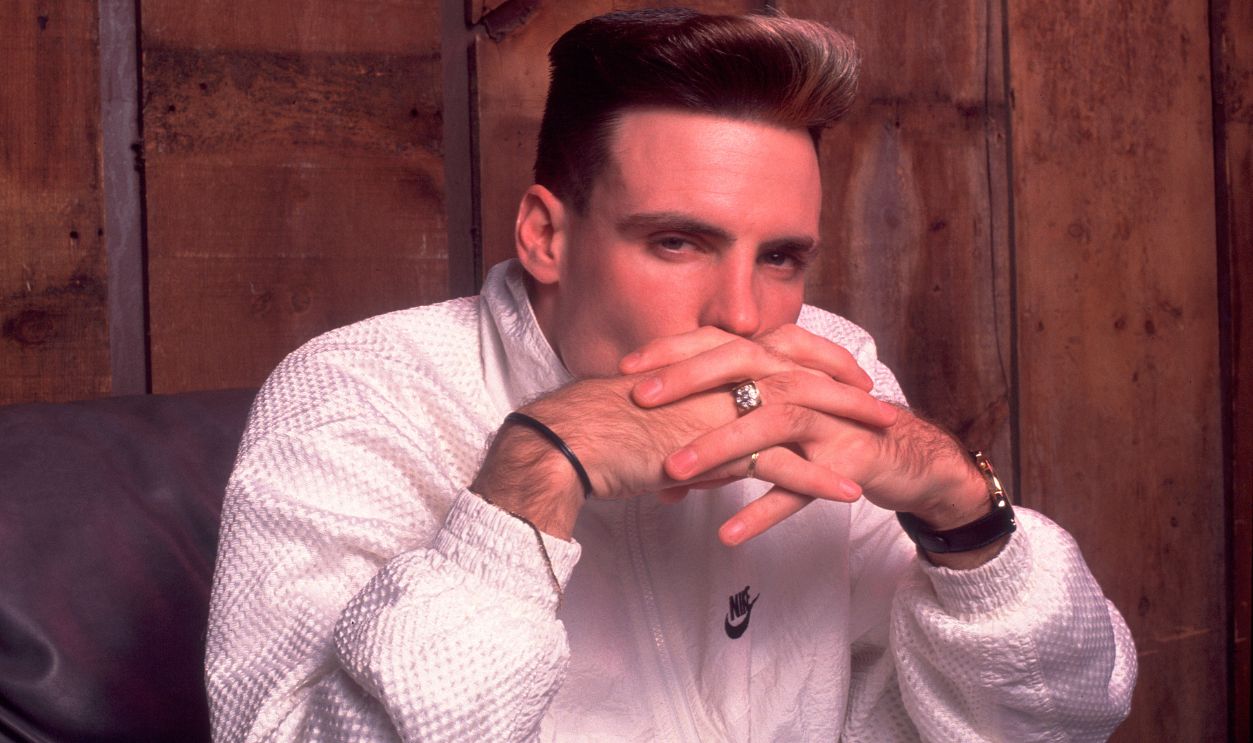 Portrait of singer Vanilla Ice backstage at a club in Minneapolis, Minnesota, October 2, 1990. 