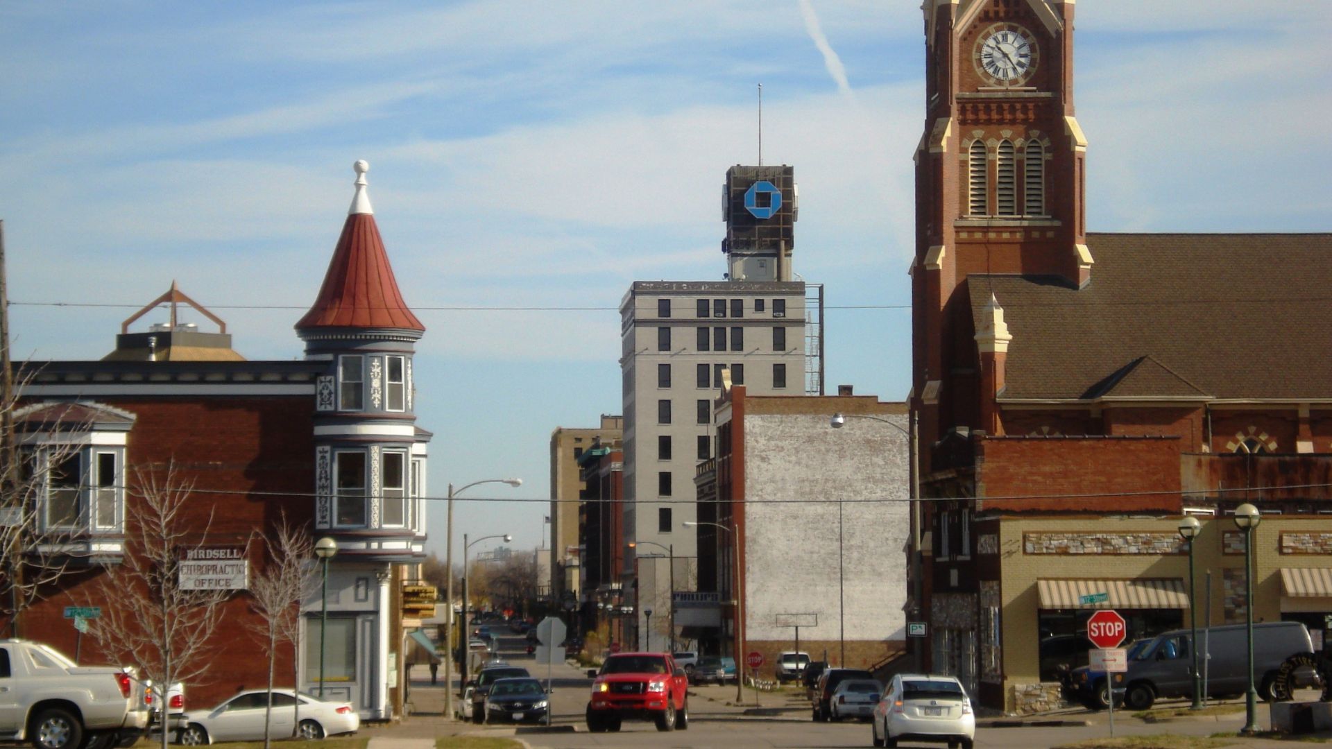 View east on 5th Avenue from approximately 12th Street: Thirty-three acre section of the Central Business District in Moline, Illinois. One hundred buildings contribute to its historical significance.