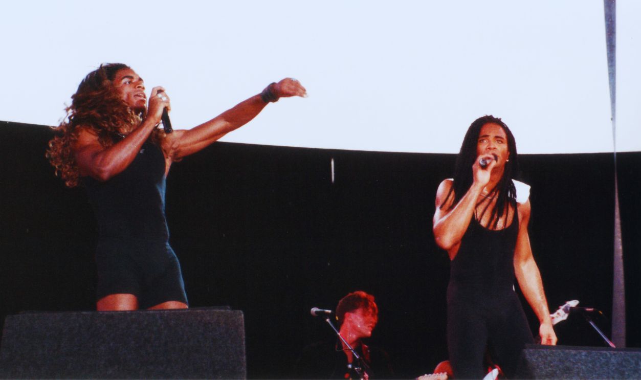 Gettyimages - 1334018623, Milli Vanilli Performs In Minnesota ST. PAUL, MN - JULY 30: Milli Vanilli performs at Riverfest in St. Paul, Minnesota on July 30, 1989. 