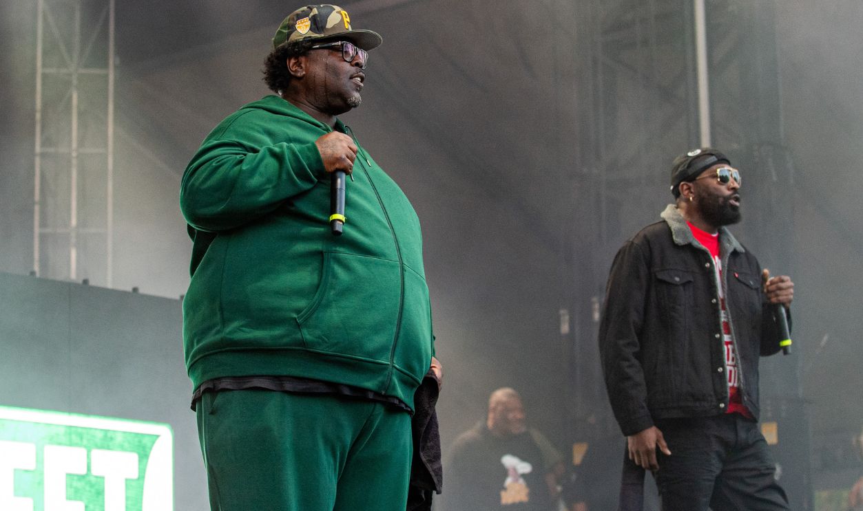 L-R) 8Ball & MJG perform onstage during Day 2 of One MusicFest at Piedmont Park on October 29, 2023 in Atlanta, Georgia. 