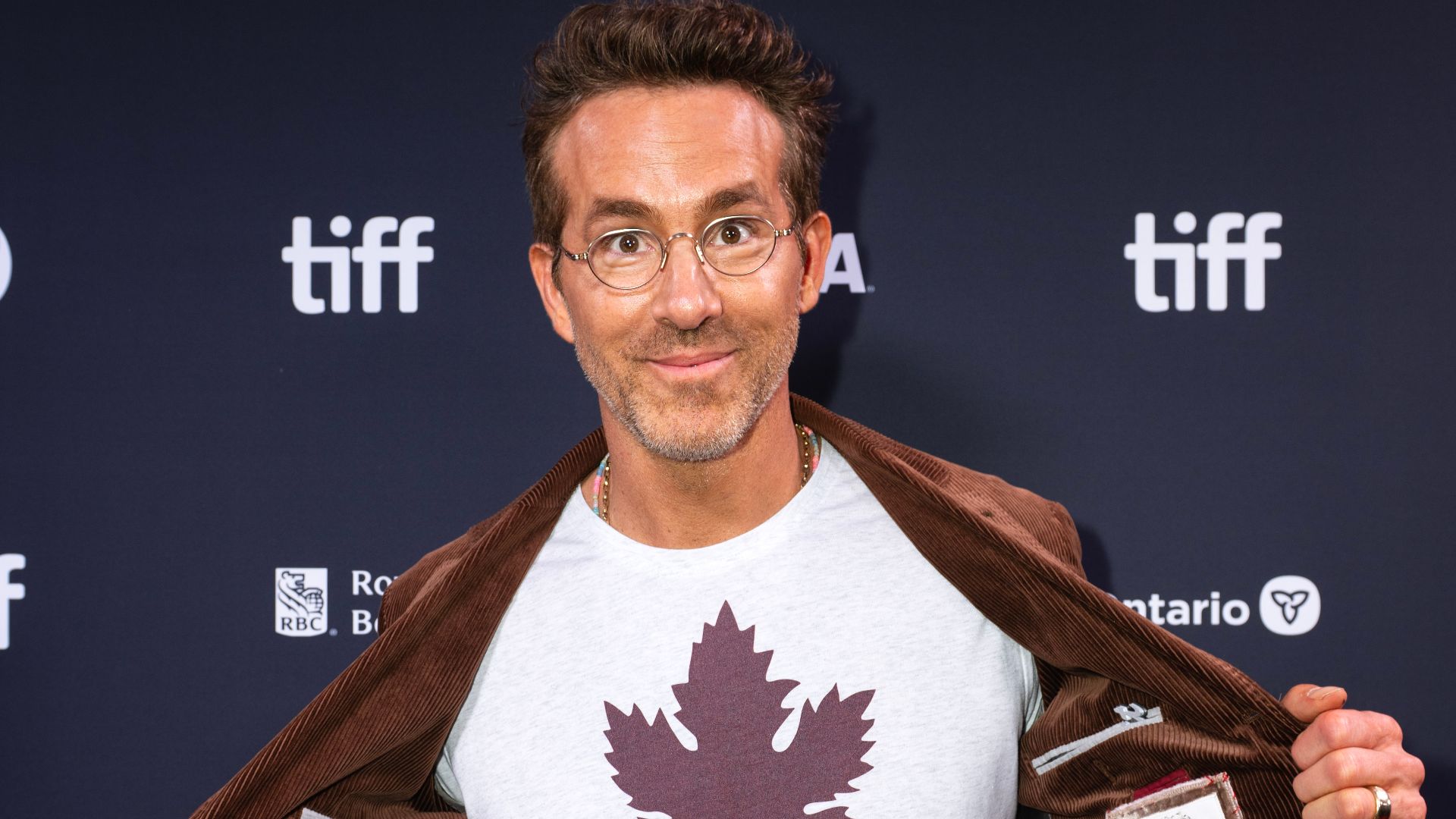 Ryan Reynolds shows off a John Candy Inspired suit at the 2025 Toronto International Film Festival