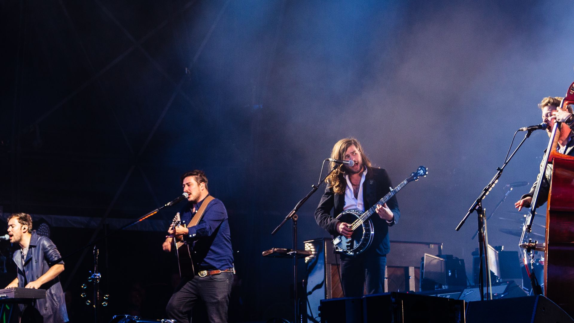 Mumford & Sons, performing at Aviemore, Scotland in 2015