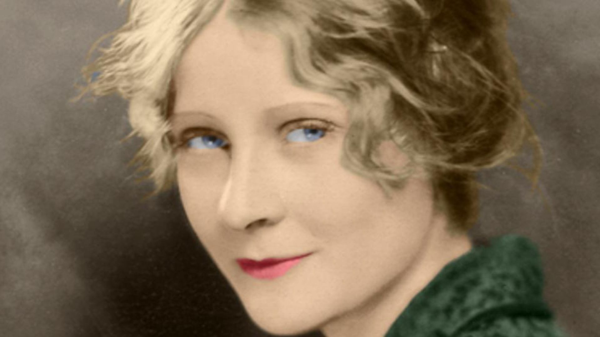 Modern colorization of an original B&W photograph of Peg Entwistle from