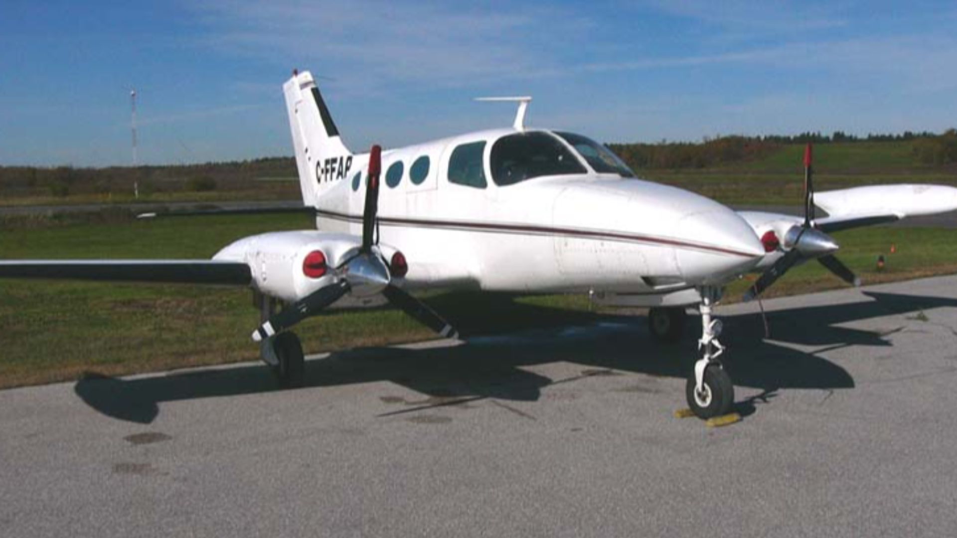 A 1967 model Cessna 402 at CYND Gatineau Airport Quebec