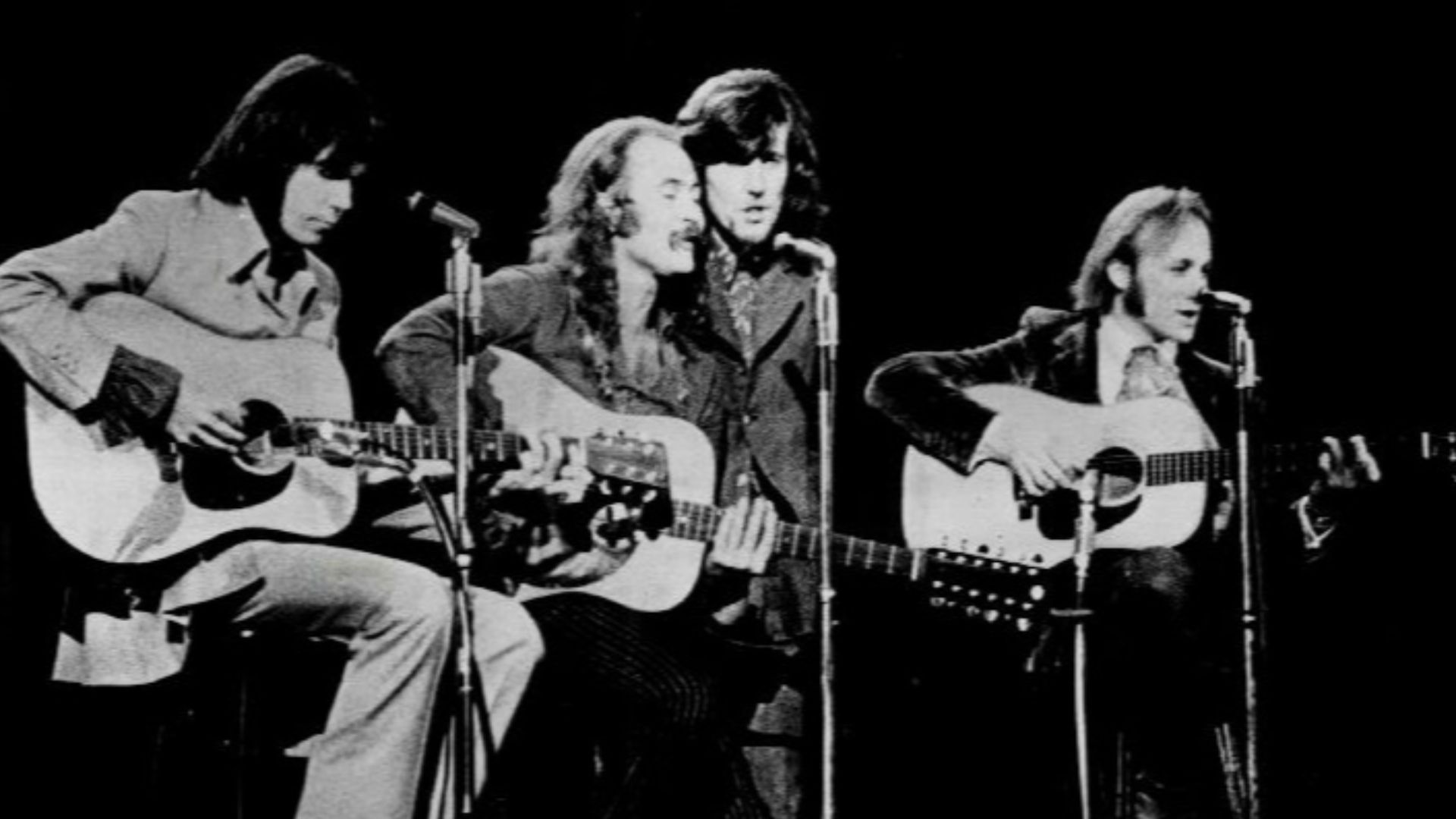 Photo of Crosby, Stills, Nash & Young in 1970.