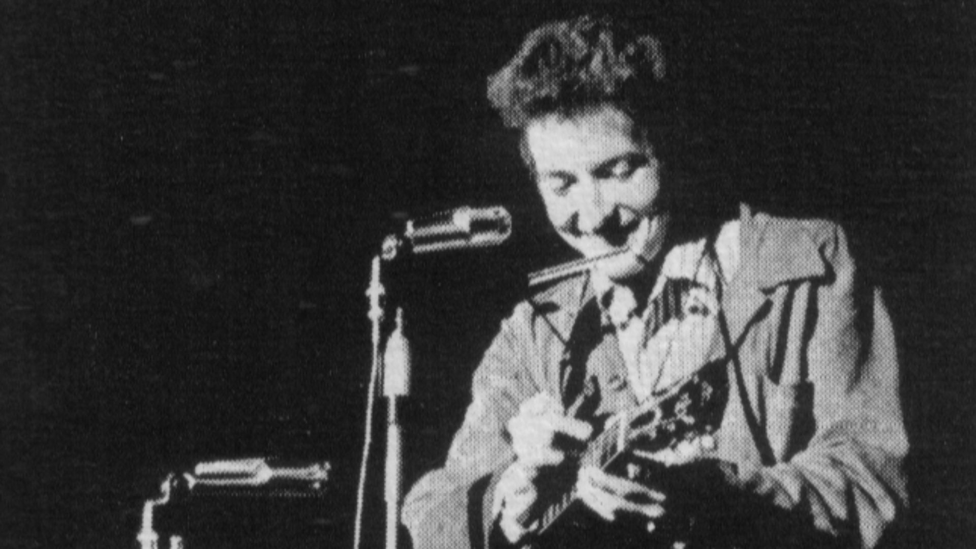 Bob Dylan performing at St. Lawrence University in New York.