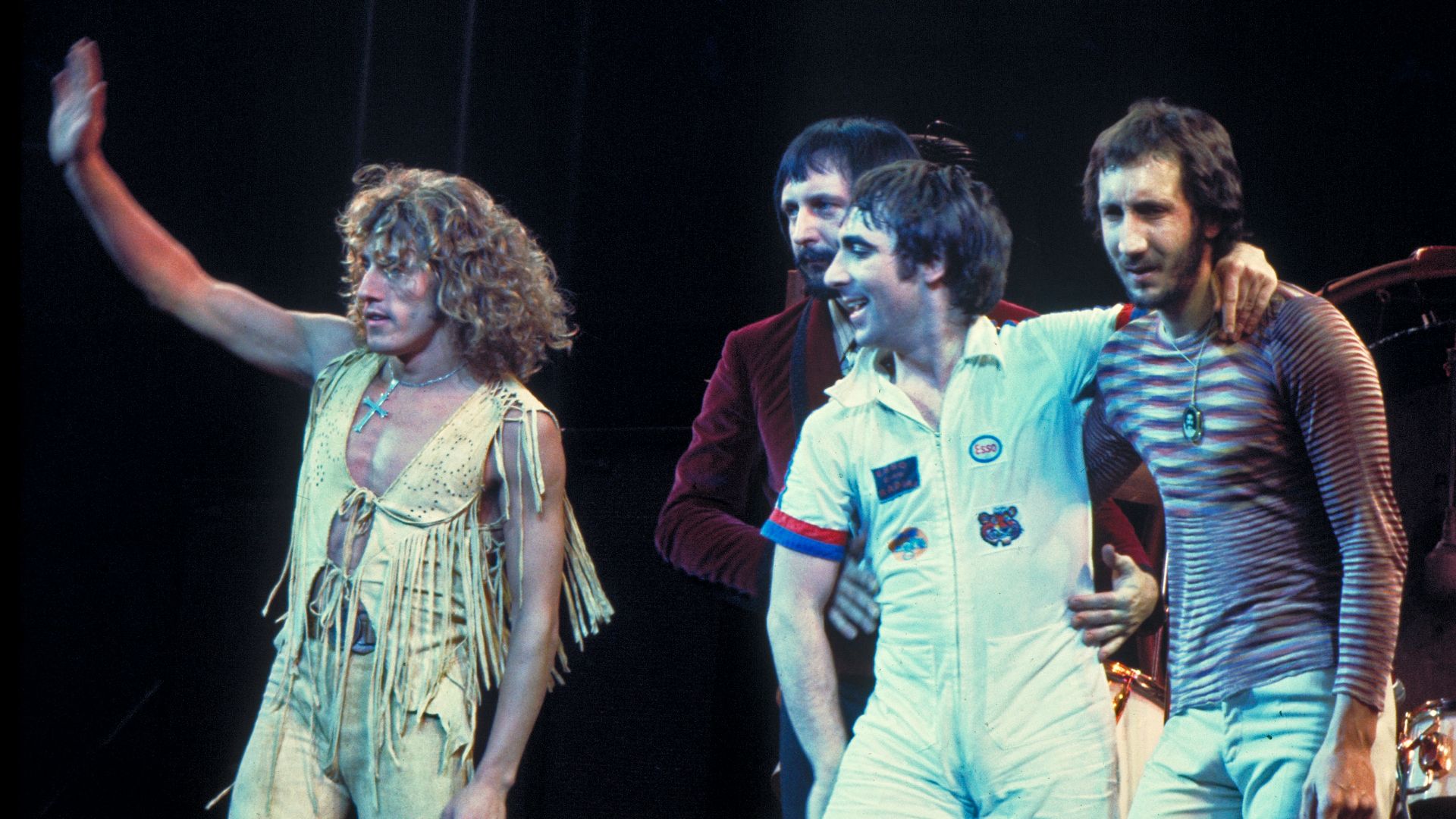 The Who, original line up, performing in Chicago. Left to right: Roger Daltrey, John Entwistle, Keith Moon, Pete Townshend.