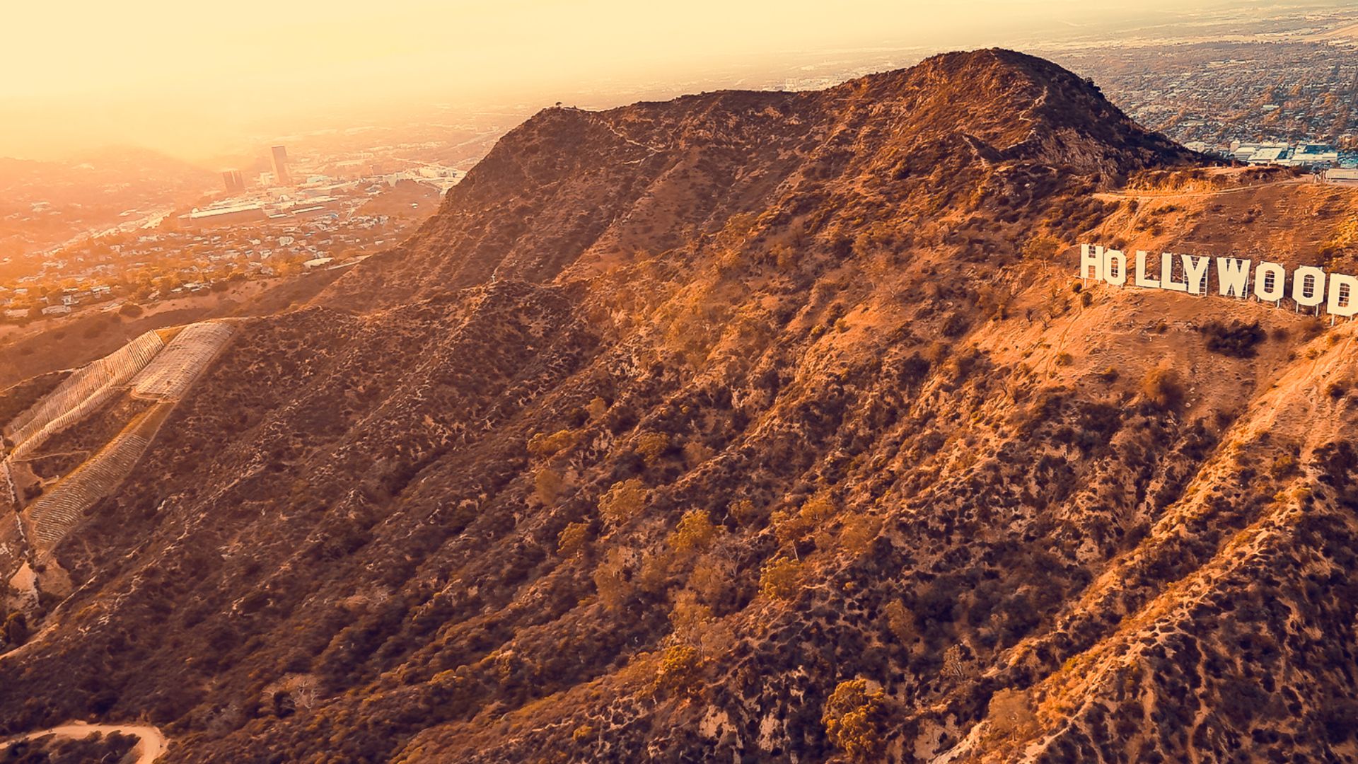 The Hollywood sign on Mount Lee on May 1, 2017