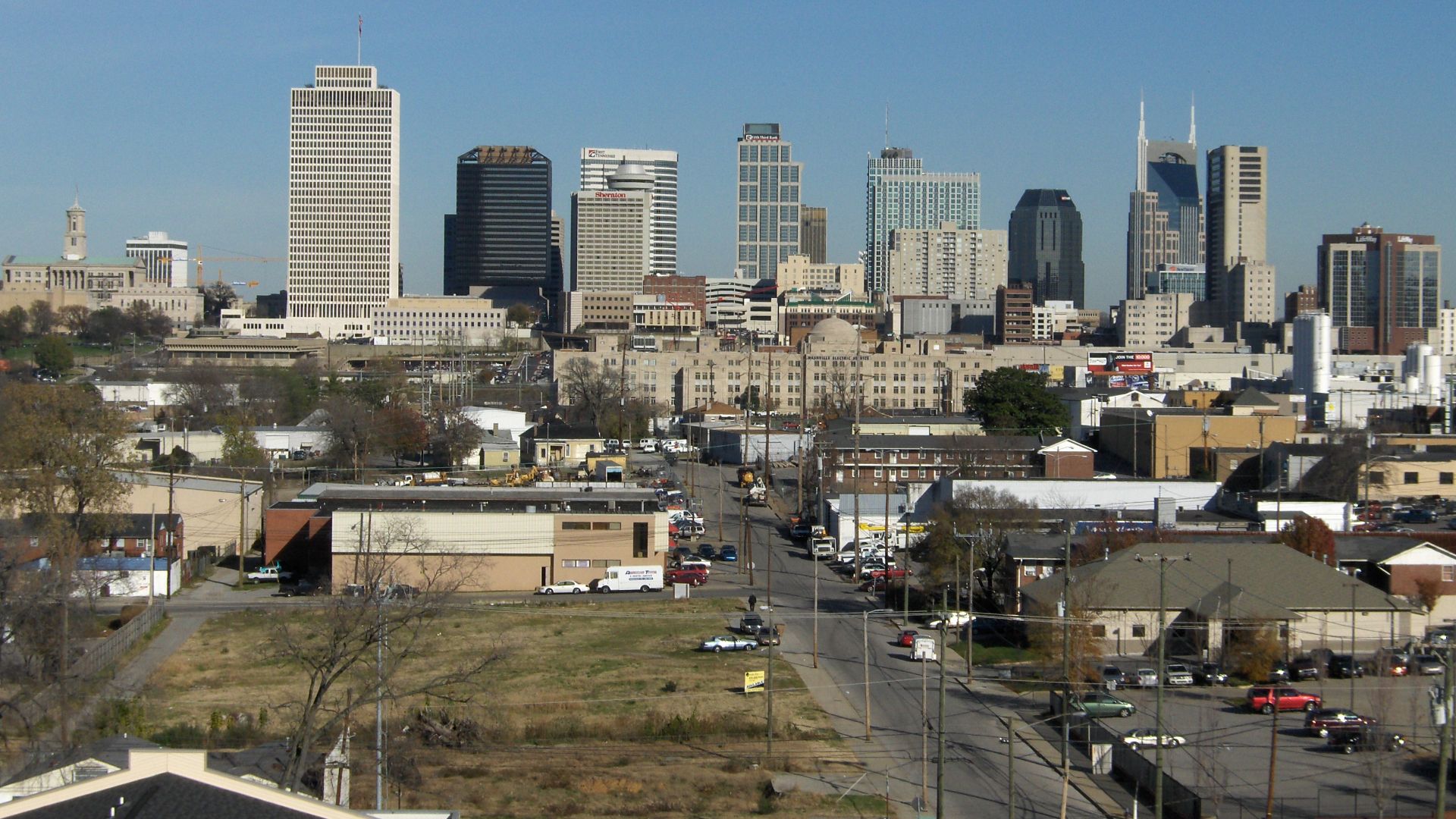 Skyline of Nashville, Tennessee.