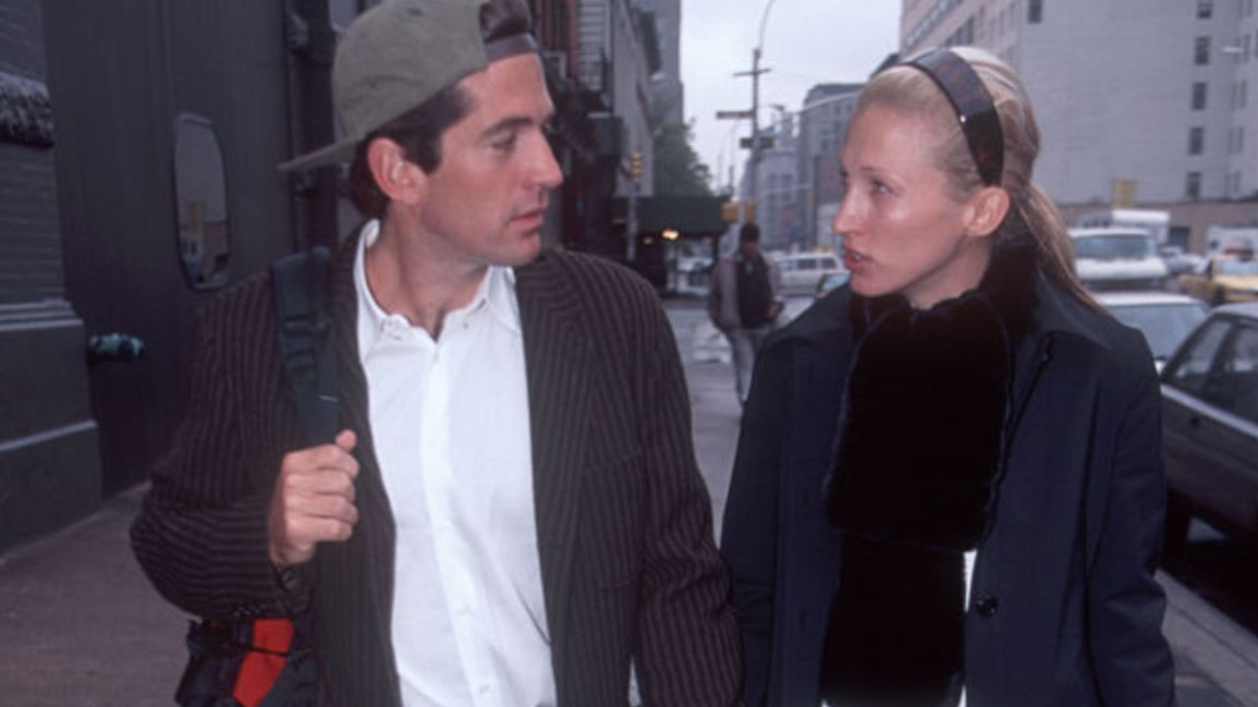 John F Kennedy Jr and his wife Carolyn Bessette walk to the subway after leaving their Tribeca loft on N Moore St, New York, New York, October 10, 1996.